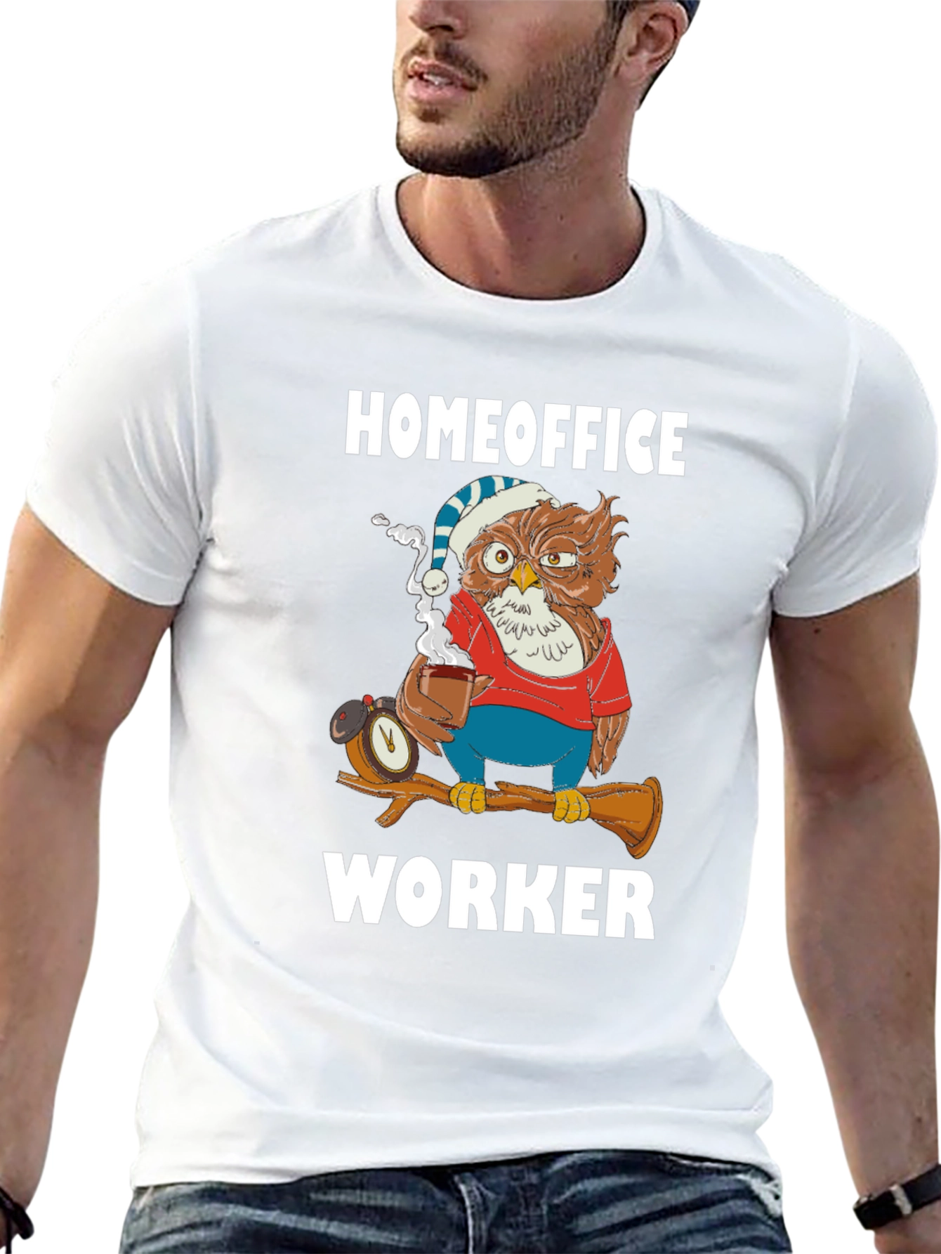 Homeoffice Worker Owl T-Shirt