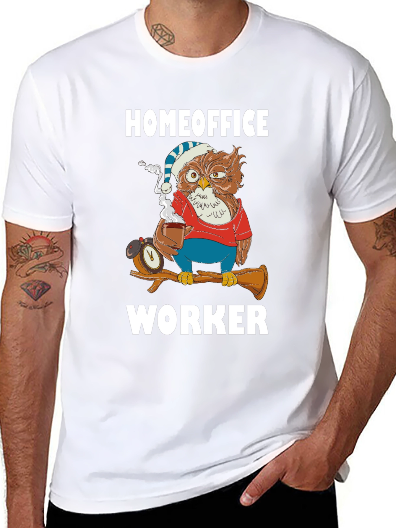Homeoffice Worker Owl T-Shirt