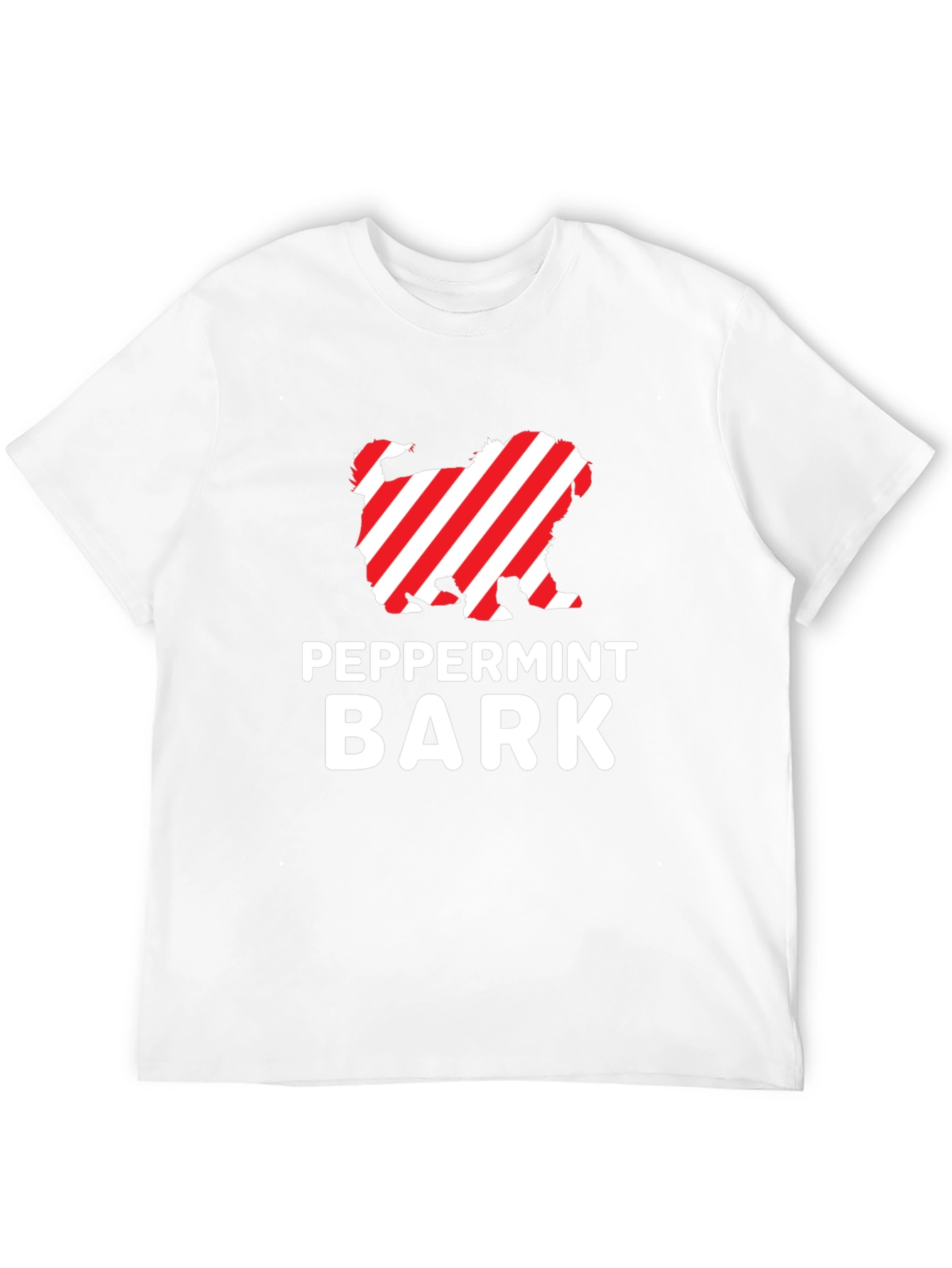 Peppermint Bark Dog T-Shirt - Holiday Festive Design