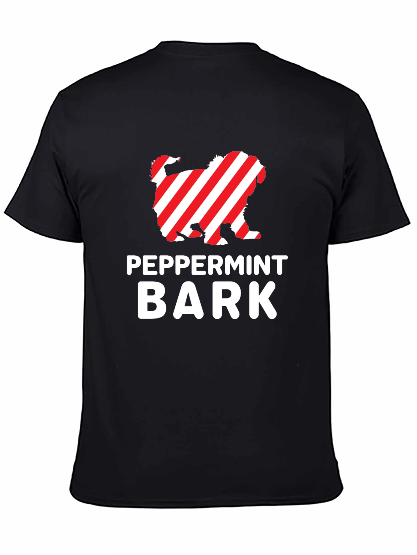 Peppermint Bark Dog T-Shirt - Holiday Festive Design