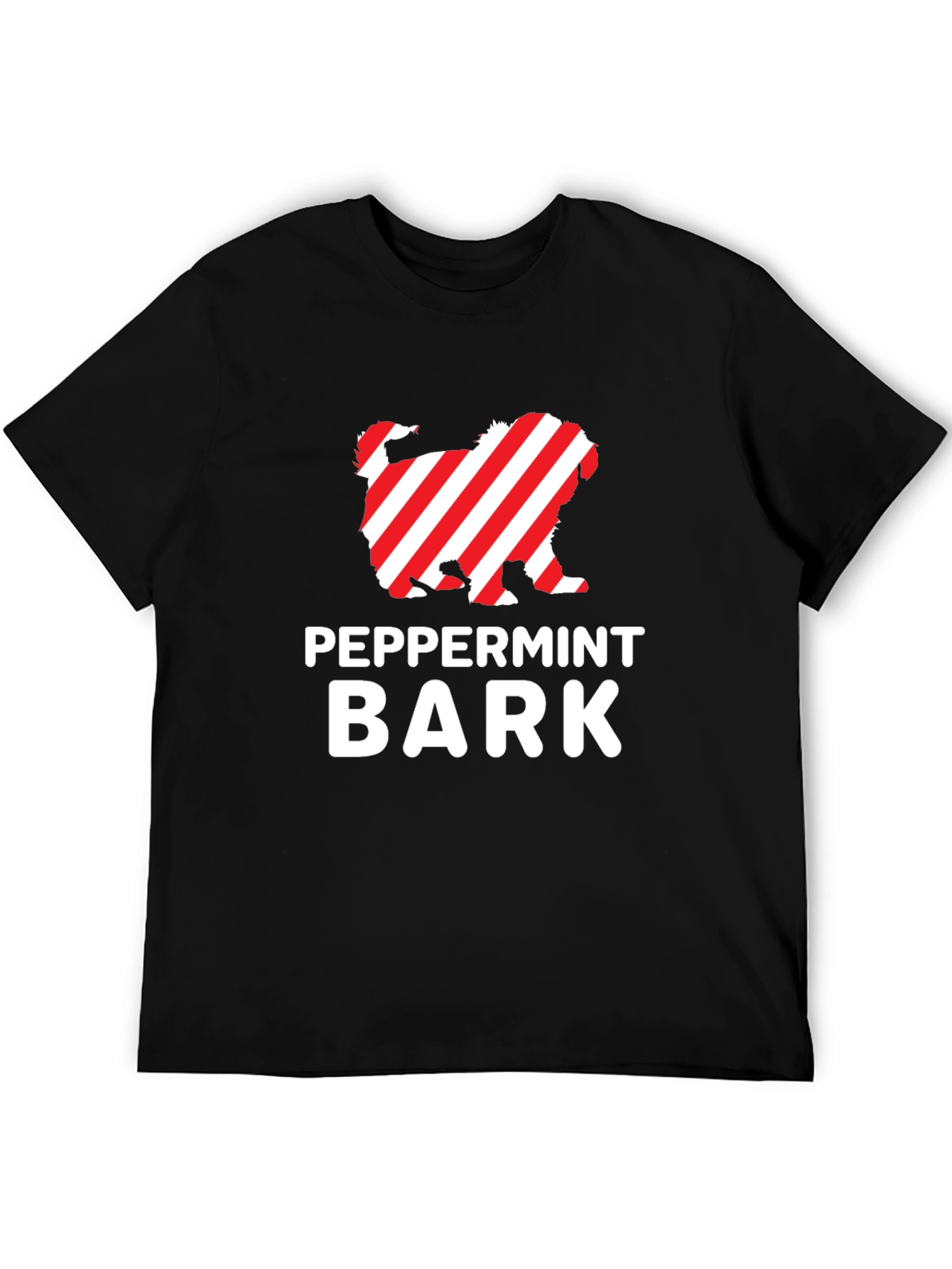 Peppermint Bark Dog T-Shirt - Holiday Festive Design