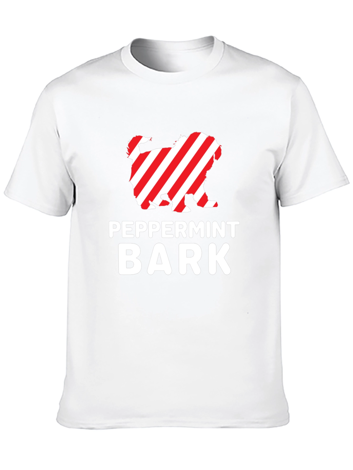 Peppermint Bark Dog T-Shirt - Holiday Festive Design