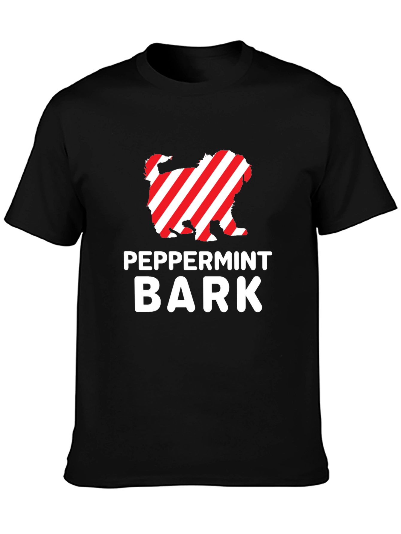 Peppermint Bark Dog T-Shirt - Holiday Festive Design