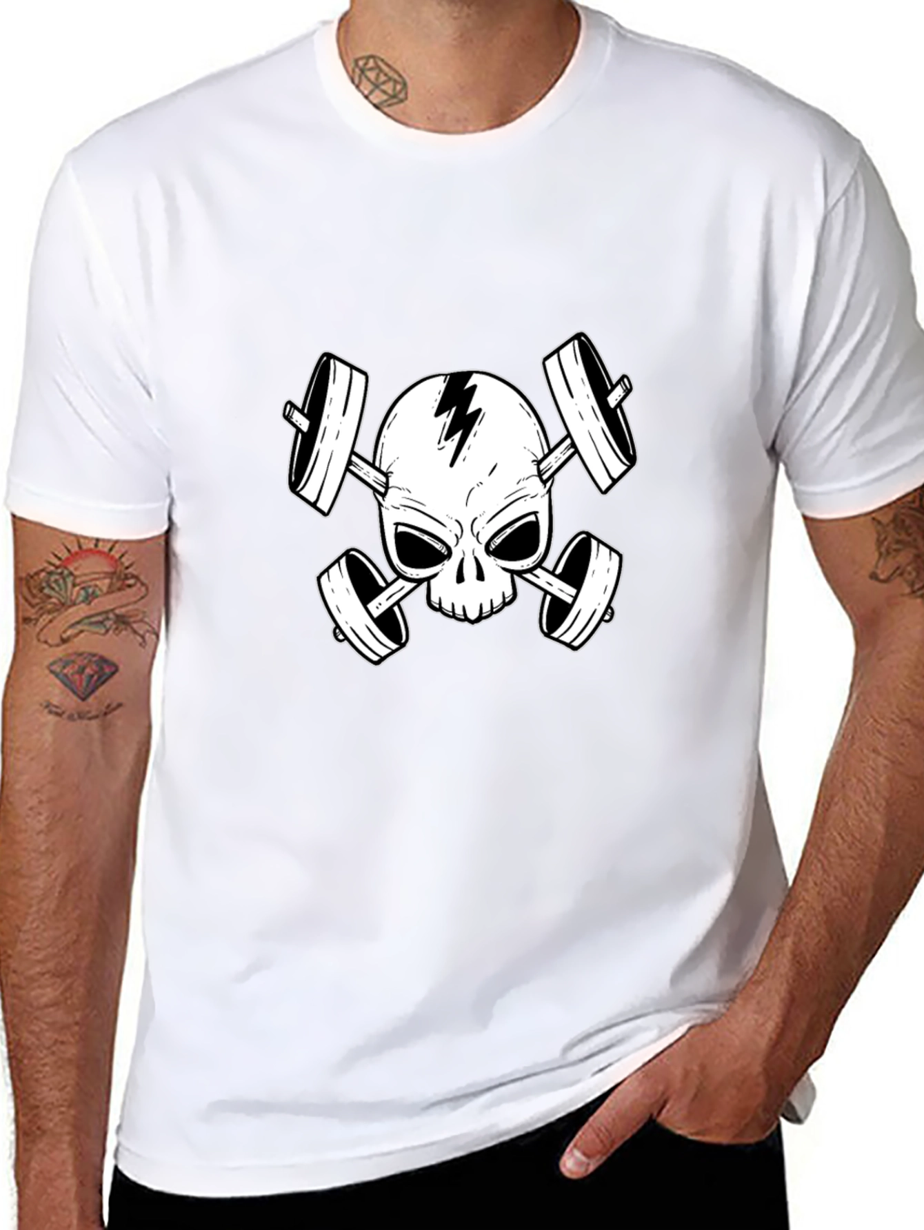 Skull & Barbells Graphic T-Shirt