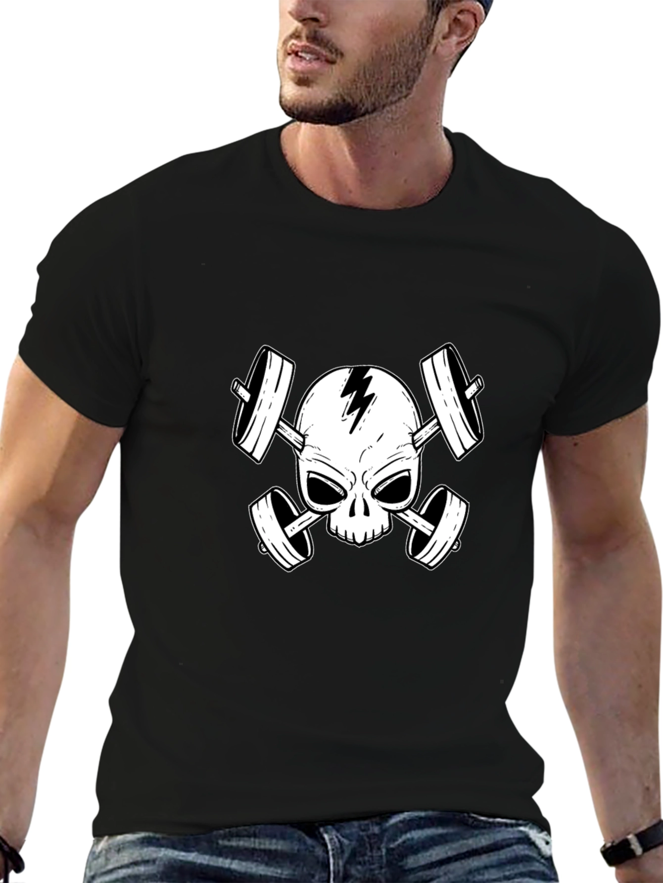 Skull & Barbells Graphic T-Shirt