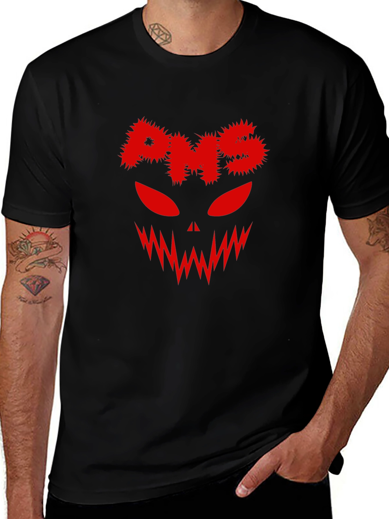 PMS Horror Face Black T-Shirt