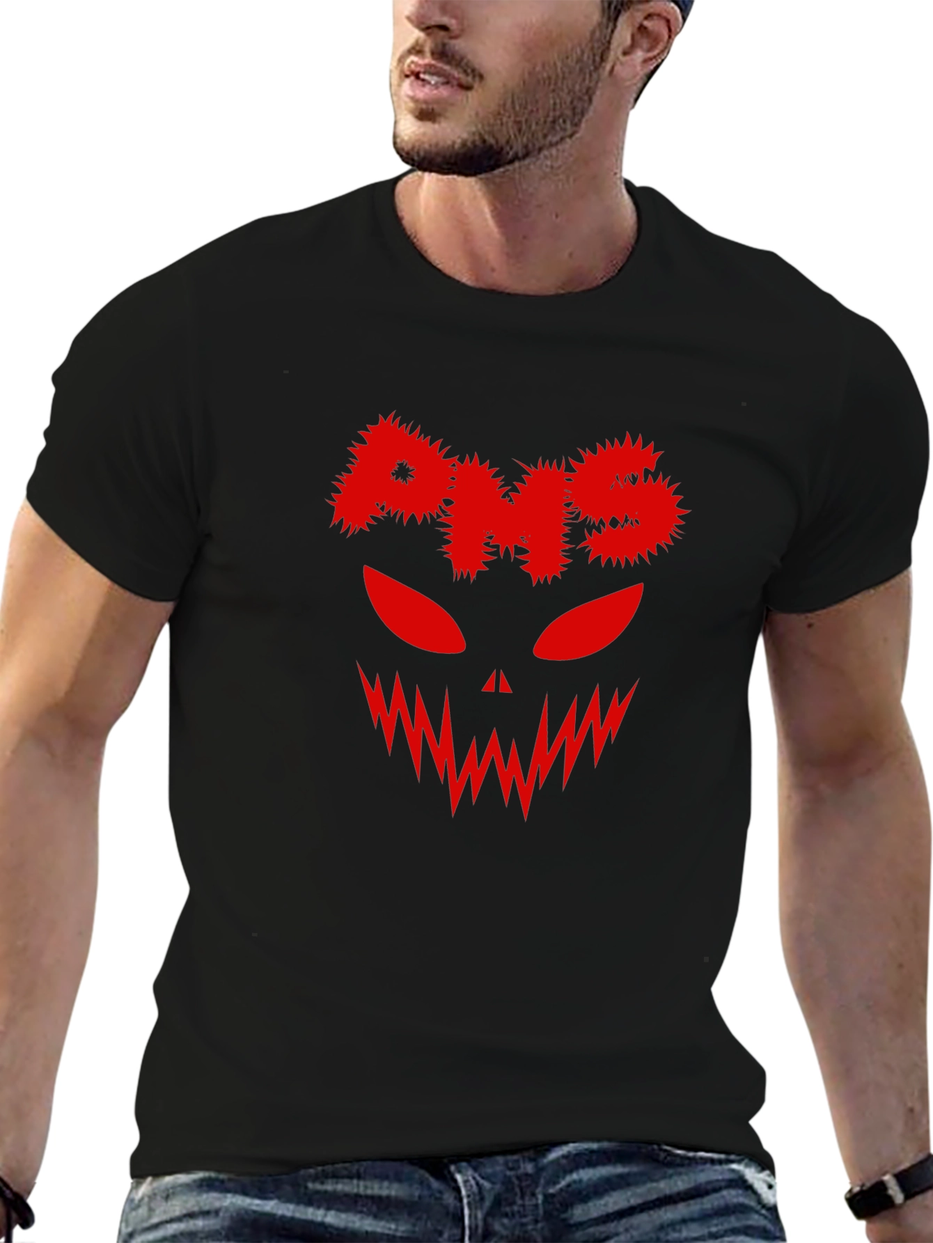 PMS Horror Face Black T-Shirt