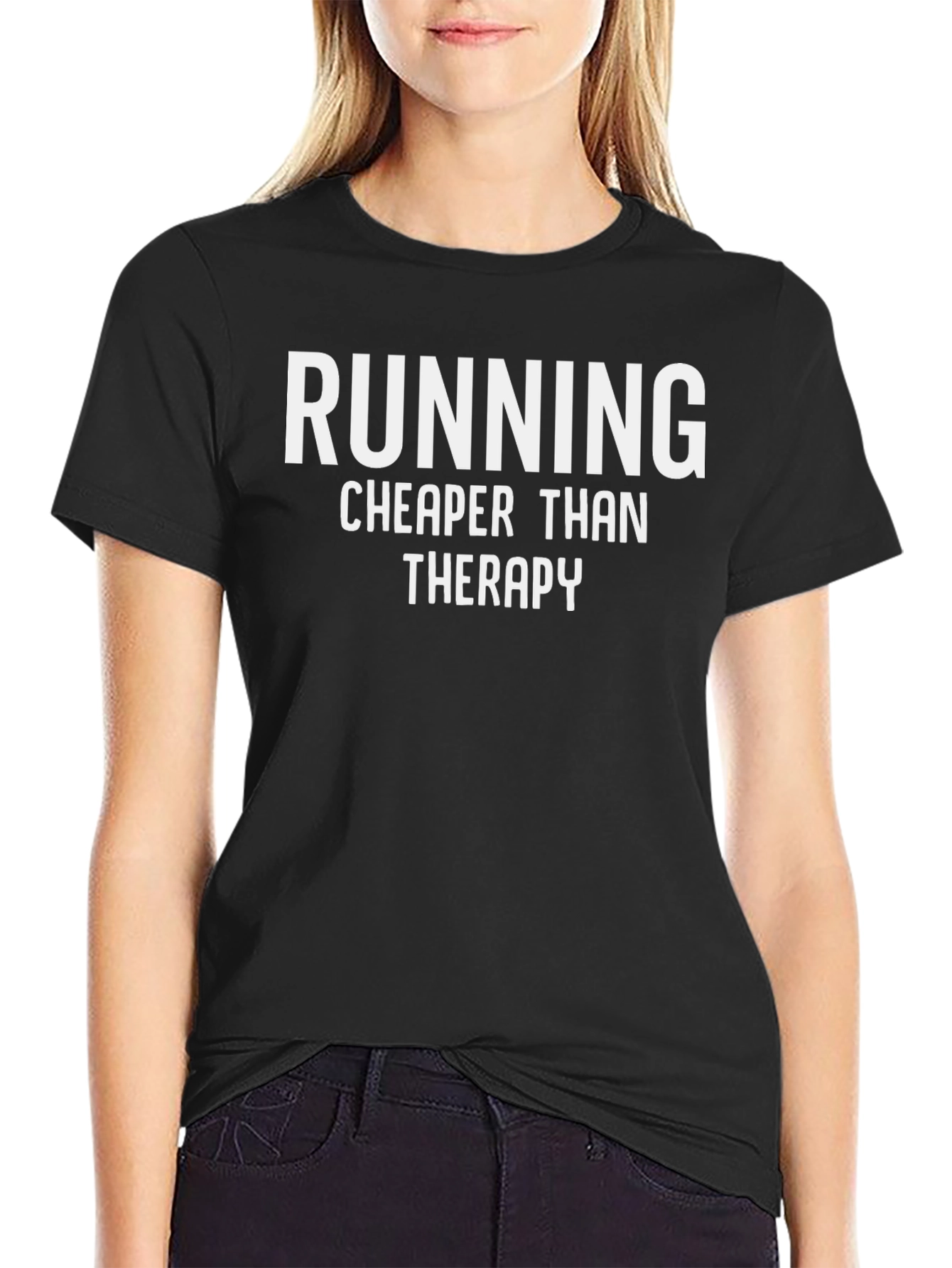 Running Cheaper Than Therapy Funny Graphic T-Shirt