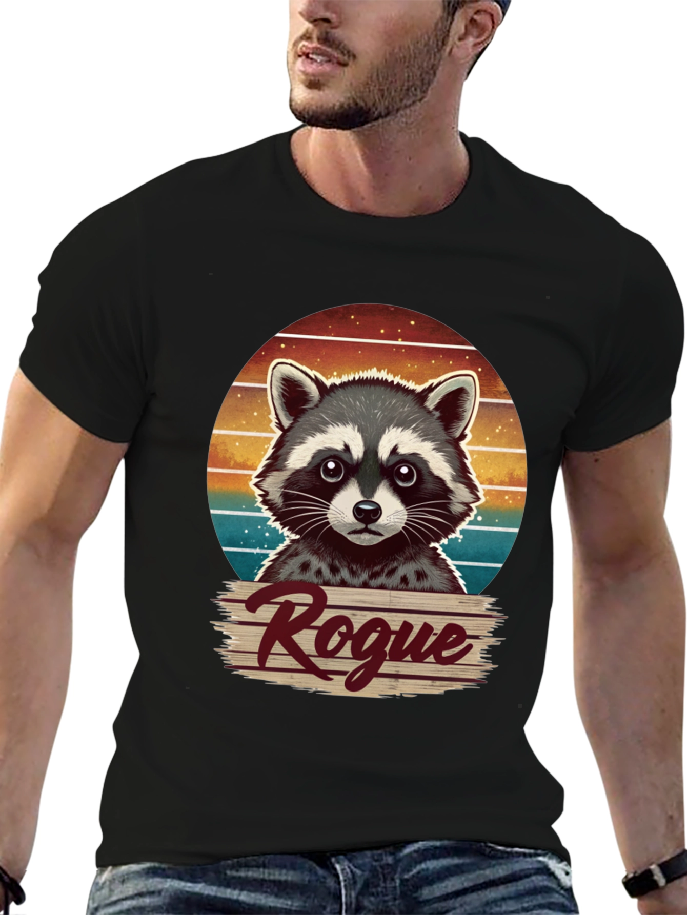 Rogue Raccoon Graphic T-Shirt - Novelty Animal Tee