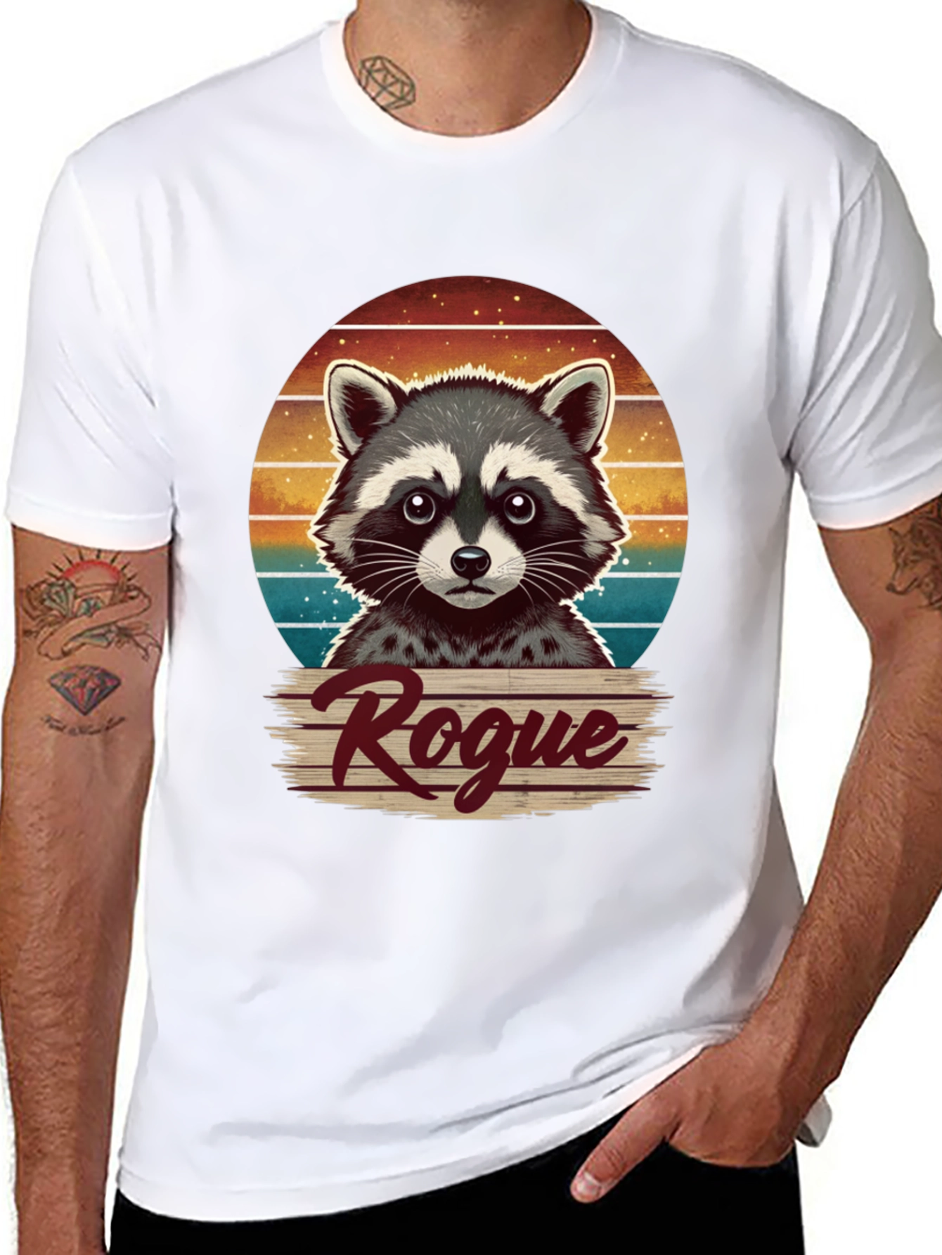 Rogue Raccoon Graphic T-Shirt - Novelty Animal Tee