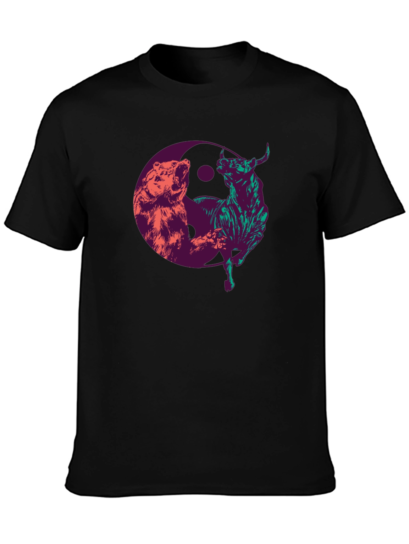 Yin Yang Bull & Bear Graphic Tee