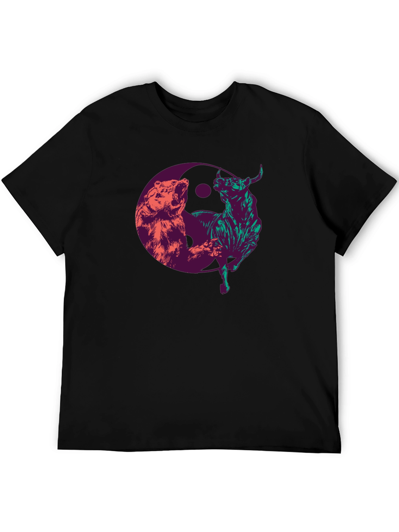 Yin Yang Bull & Bear Graphic Tee