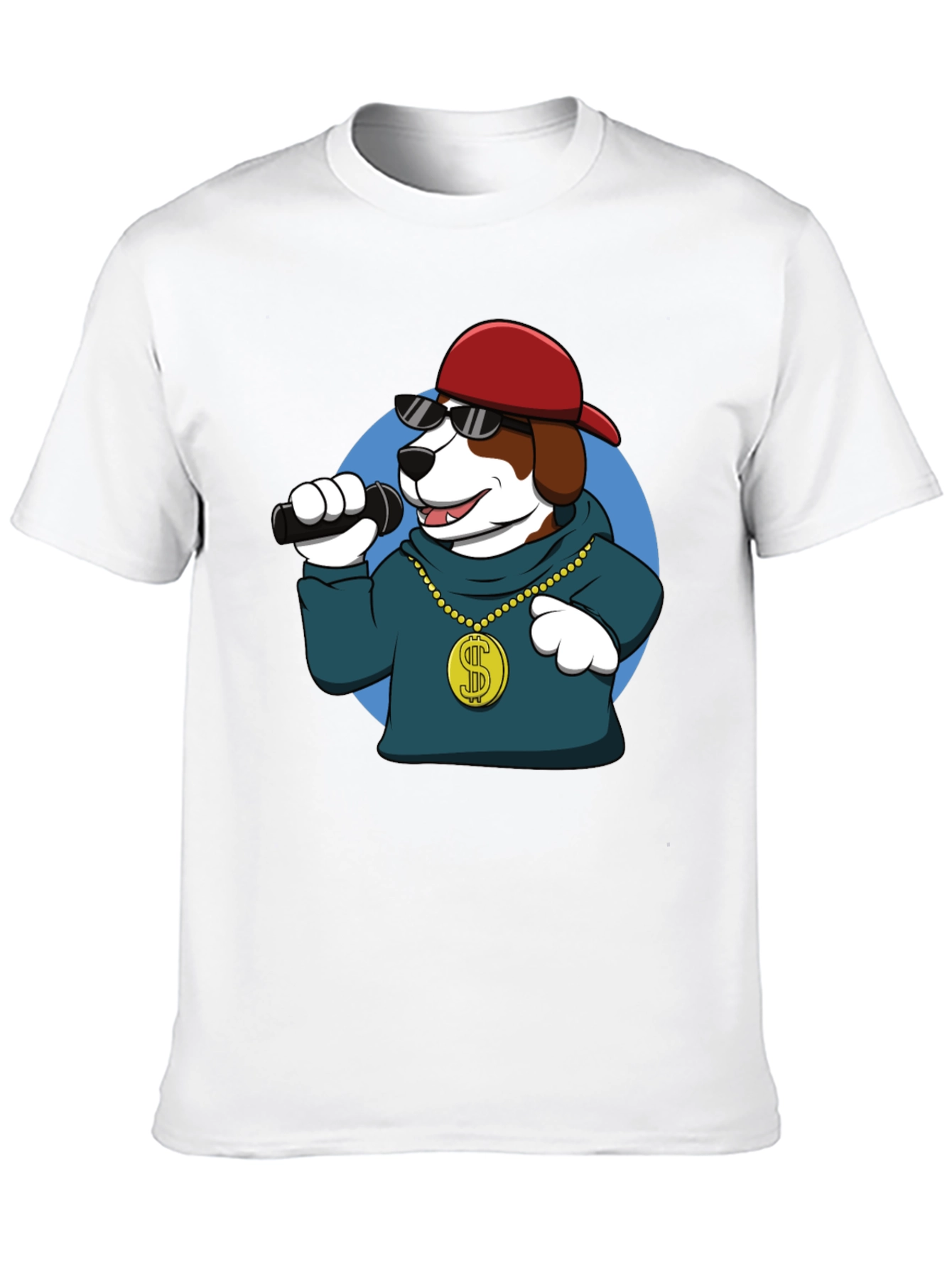 Dog Rapper Graphic Tee - Cool Cartoon Dog T-Shirt