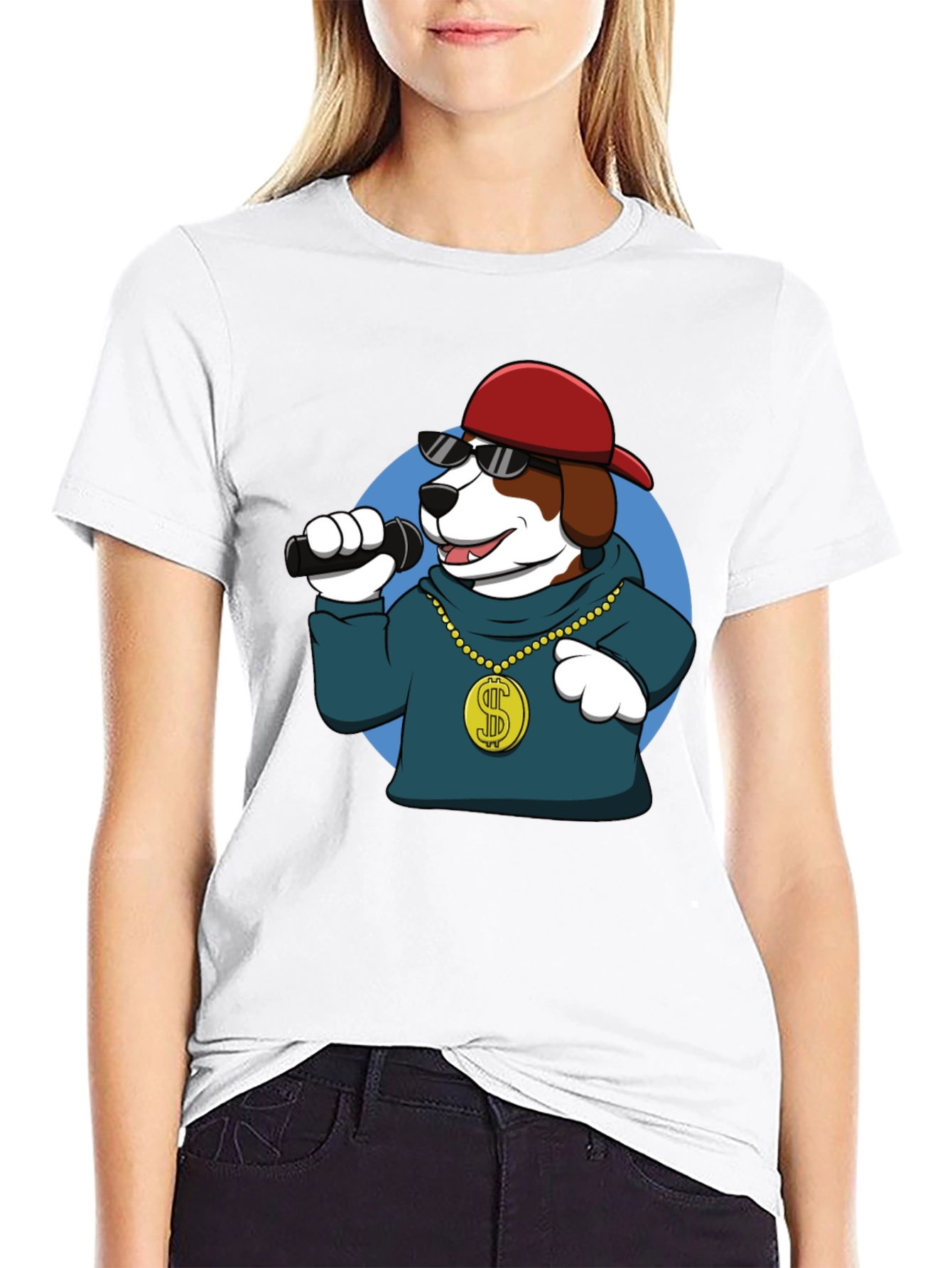 Dog Rapper Graphic Tee - Cool Cartoon Dog T-Shirt