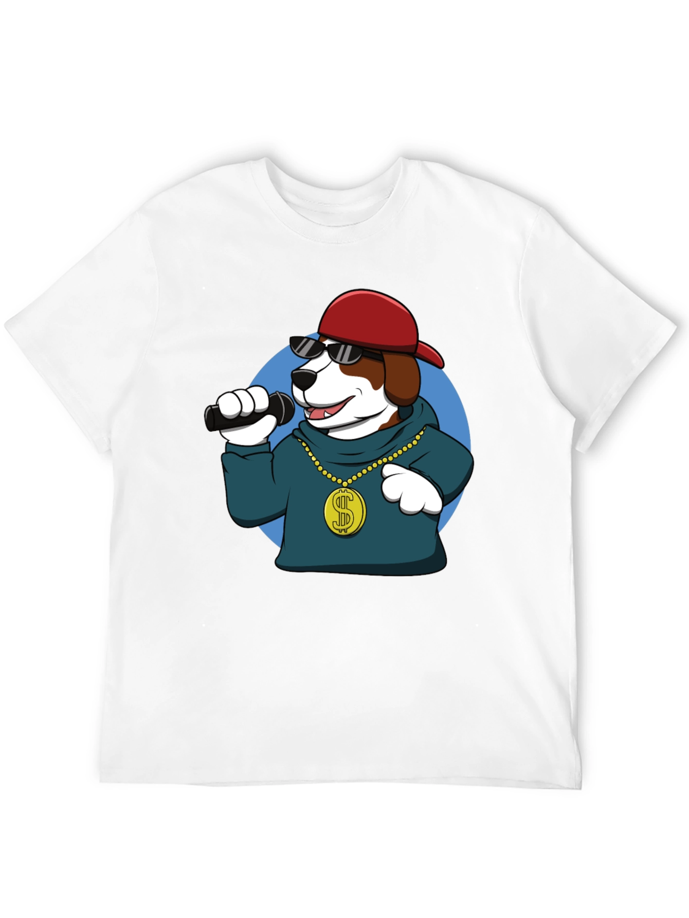 Dog Rapper Graphic Tee - Cool Cartoon Dog T-Shirt