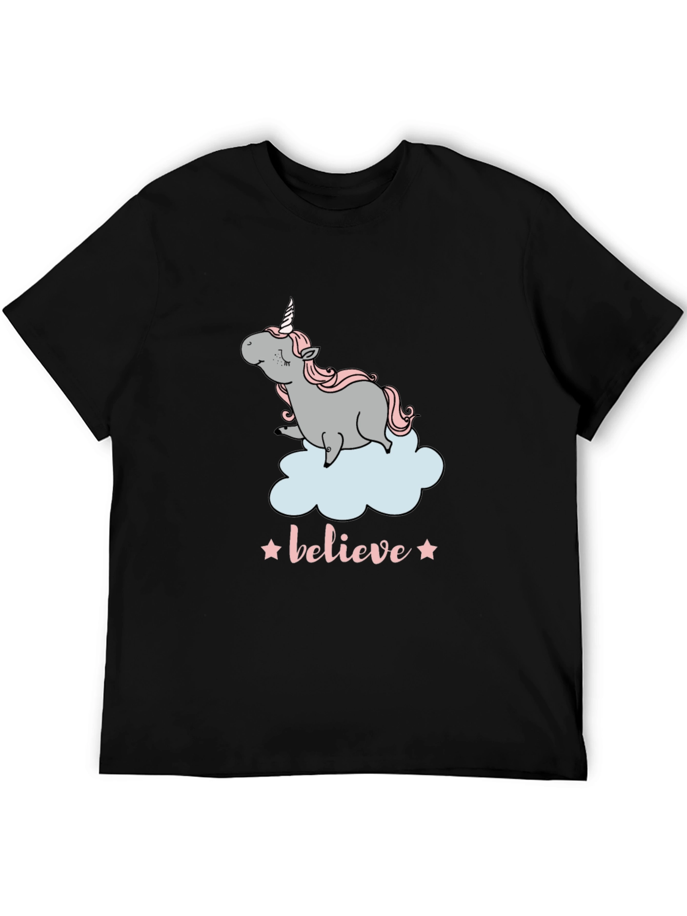 Unicorn Believe Graphic Tee - Black