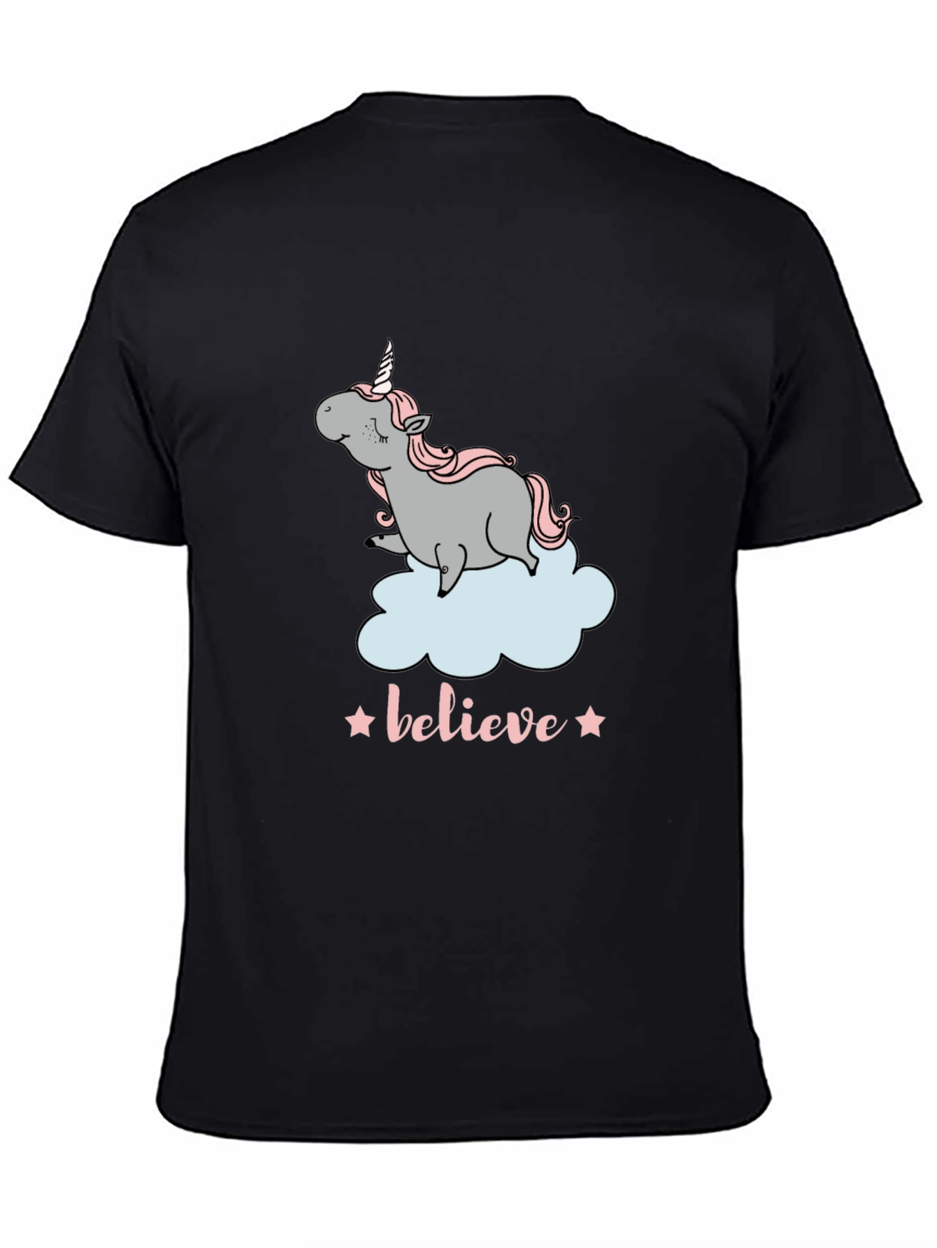Unicorn Believe Graphic Tee - Black