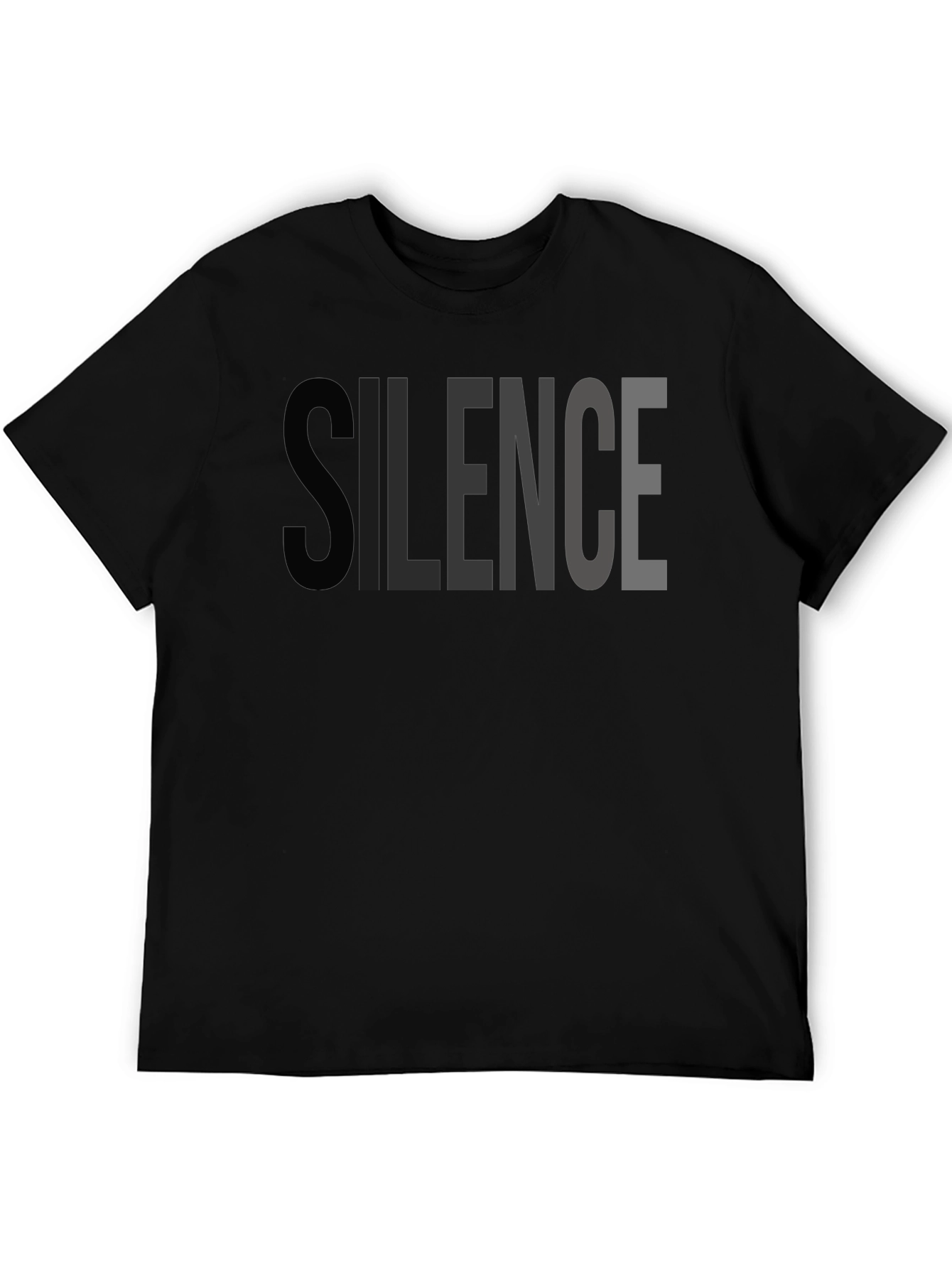 Silence Graphic Print Crew Neck T-Shirt