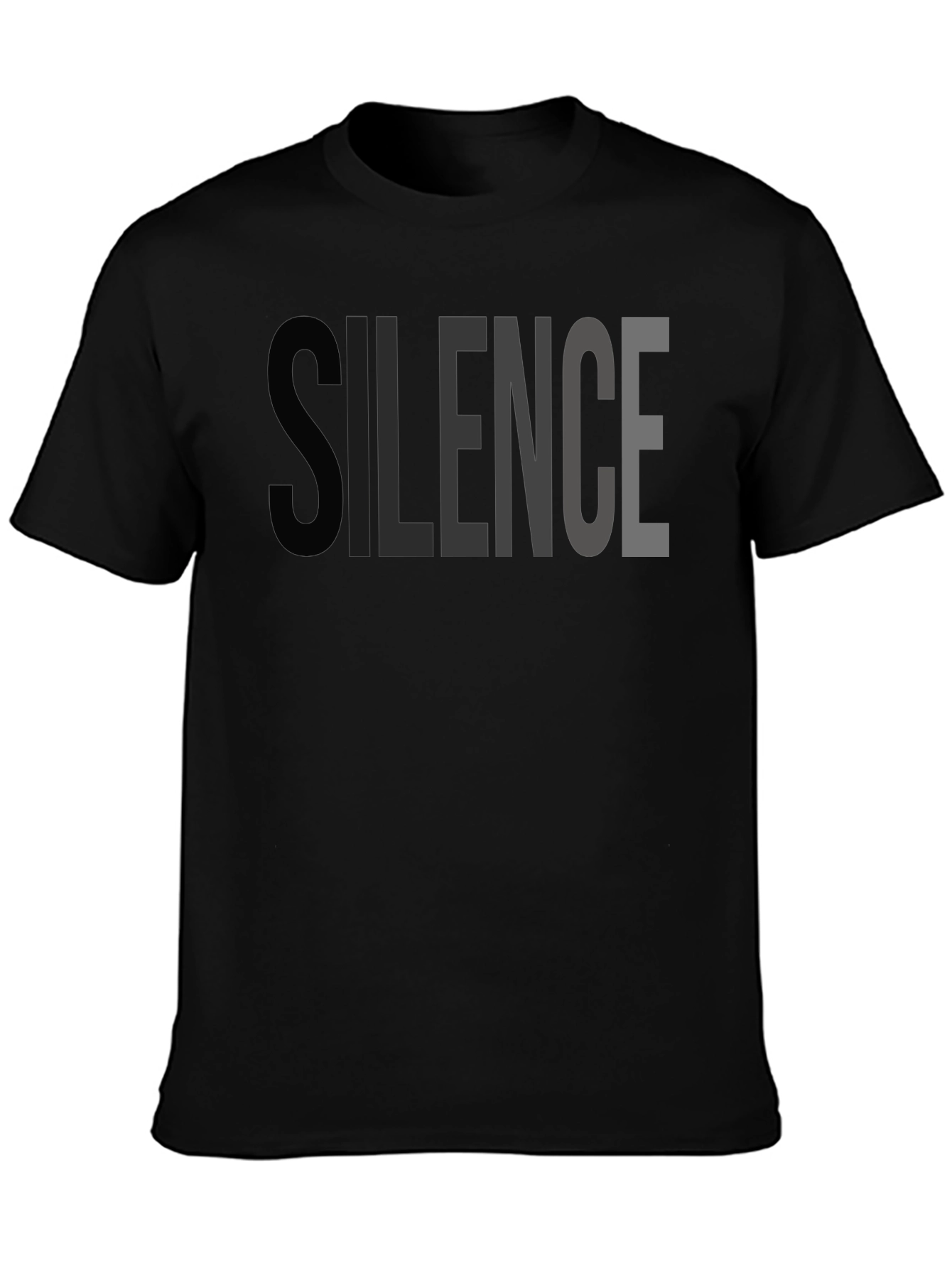 Silence Graphic Print Crew Neck T-Shirt