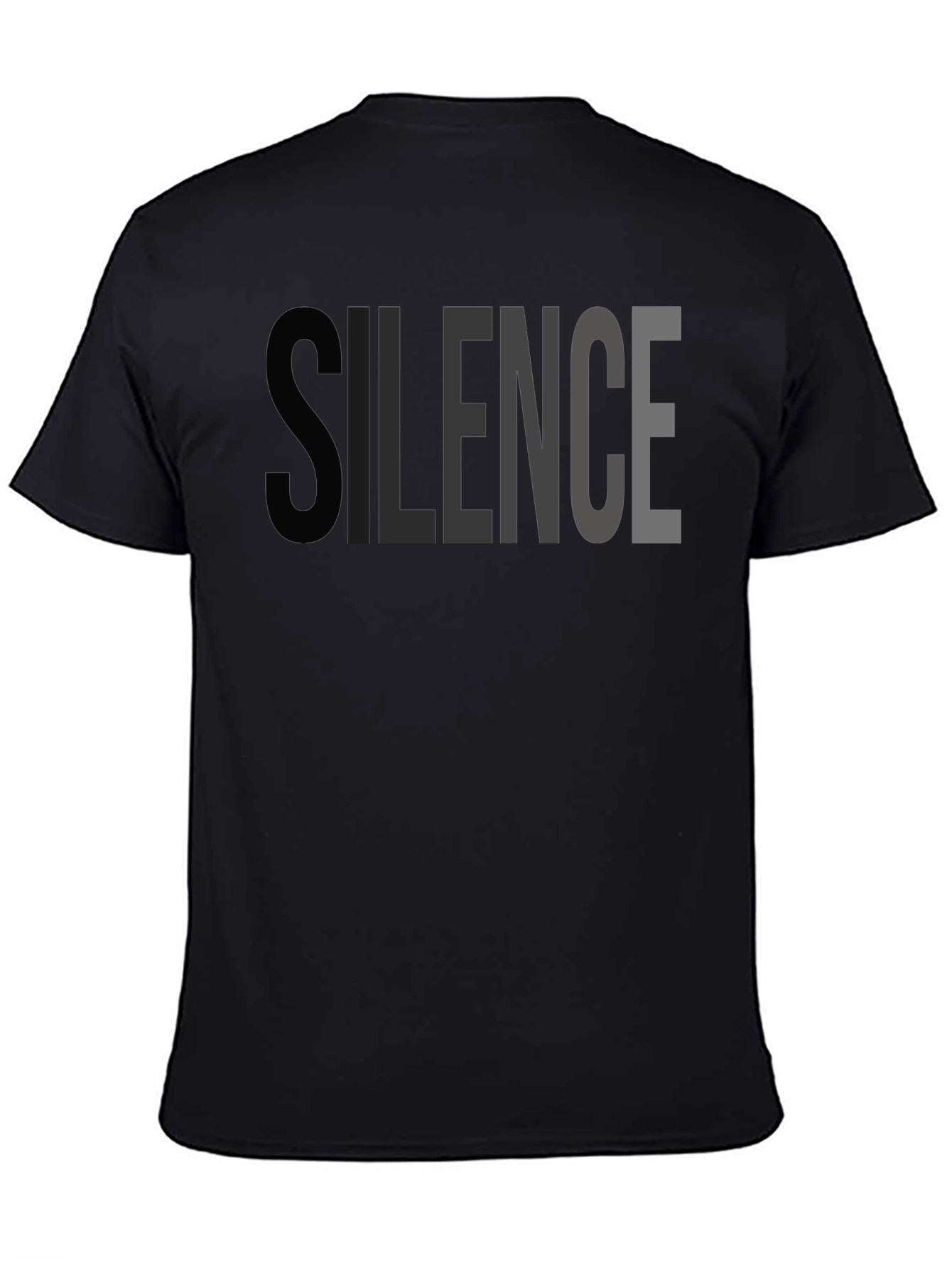 Silence Graphic Print Crew Neck T-Shirt