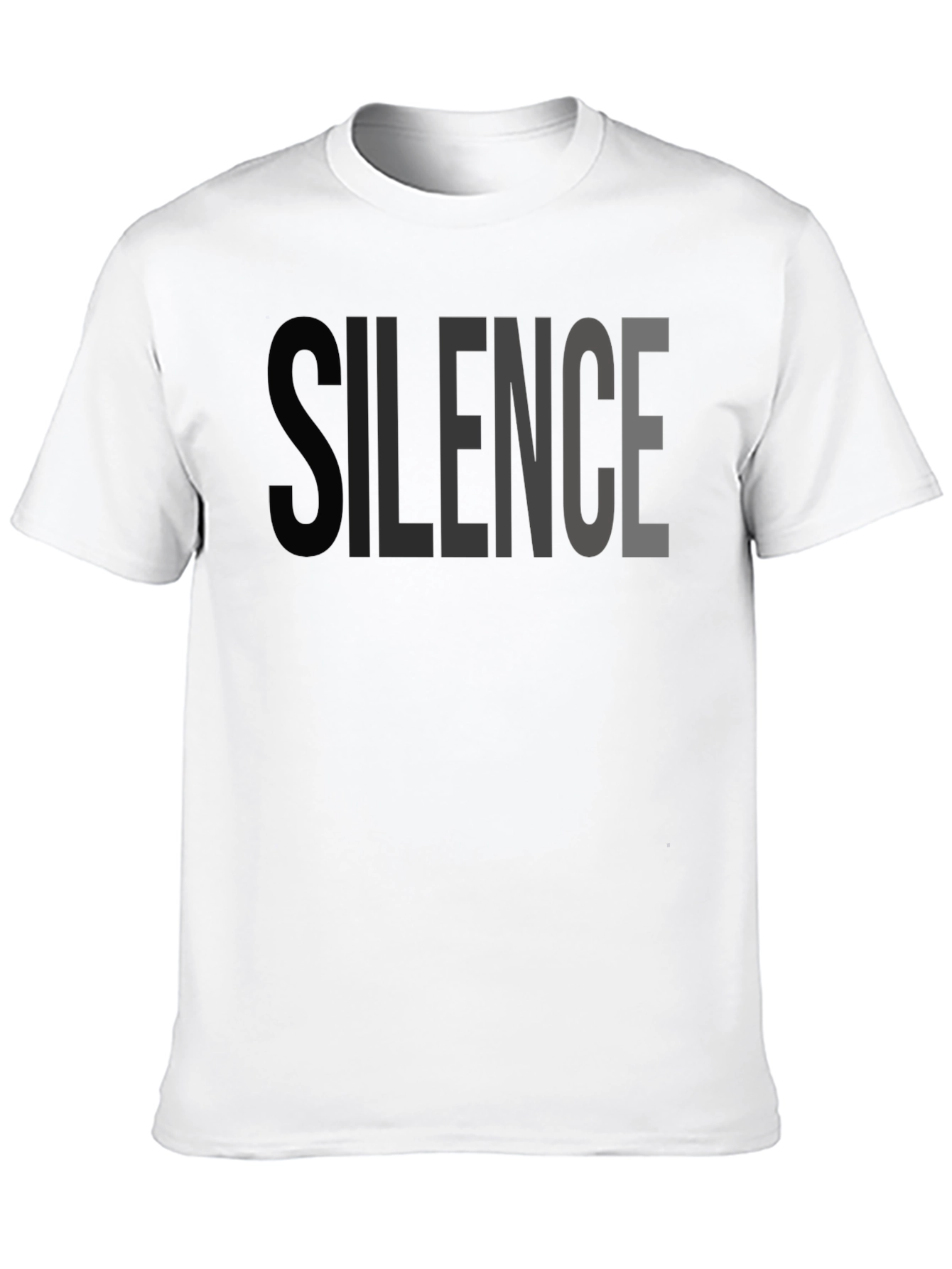 Silence Graphic Print Crew Neck T-Shirt