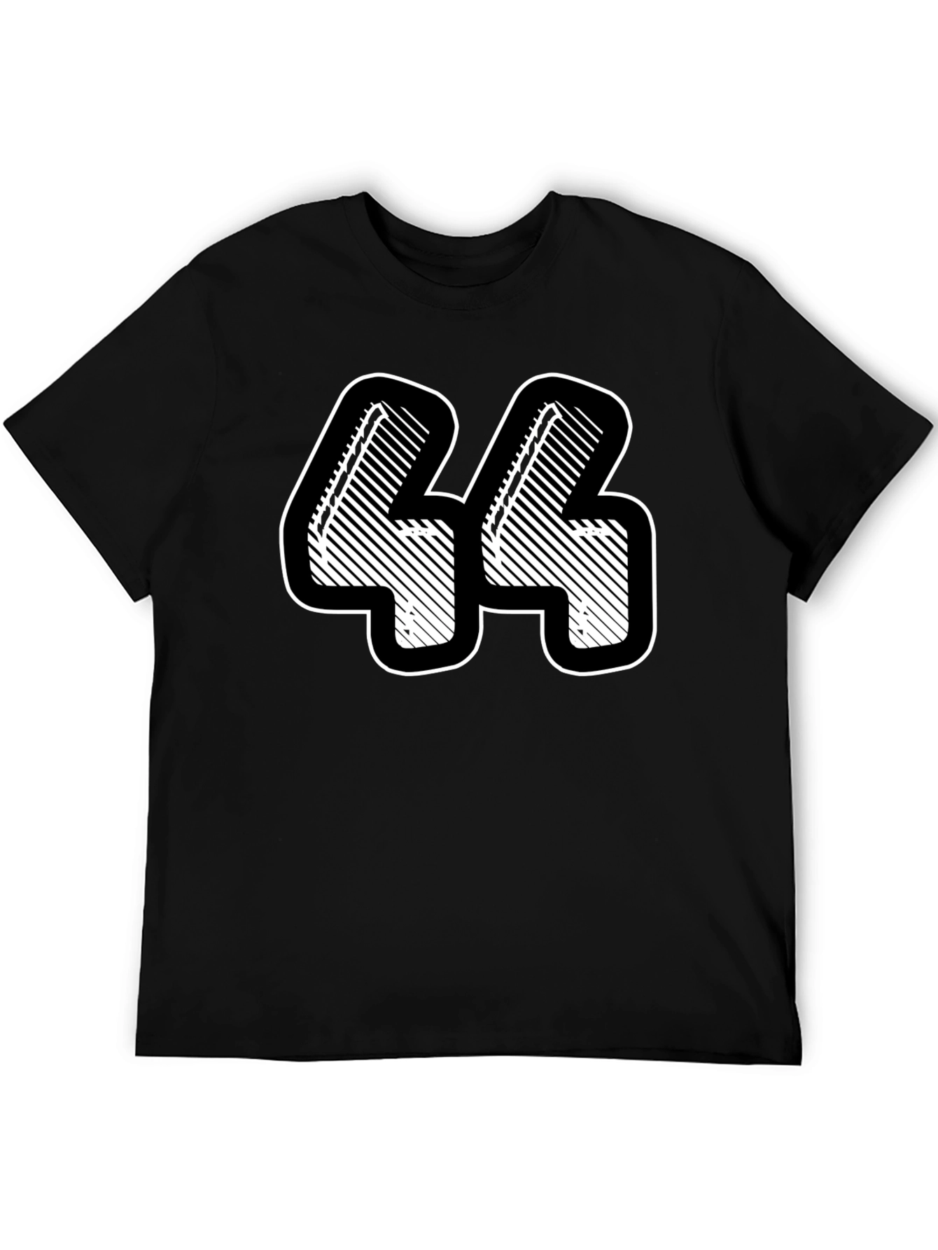 Number 44 Graphic Tee - Black Cotton Blend