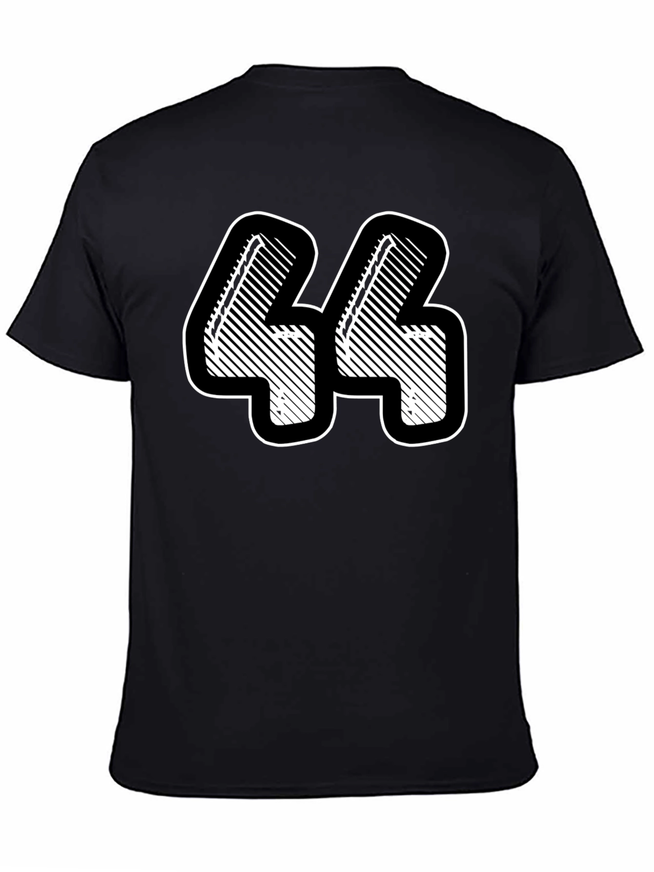 Number 44 Graphic Tee - Black Cotton Blend