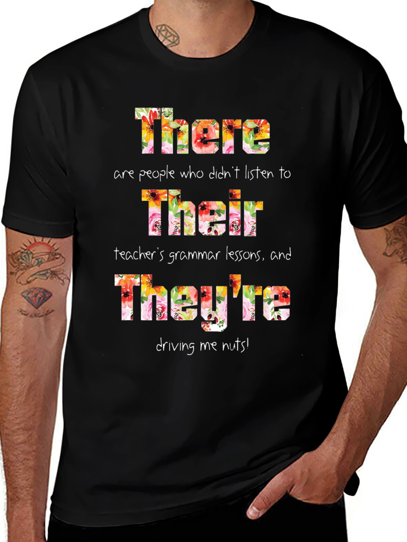 Funny Grammar T-Shirt - There Their Theyre