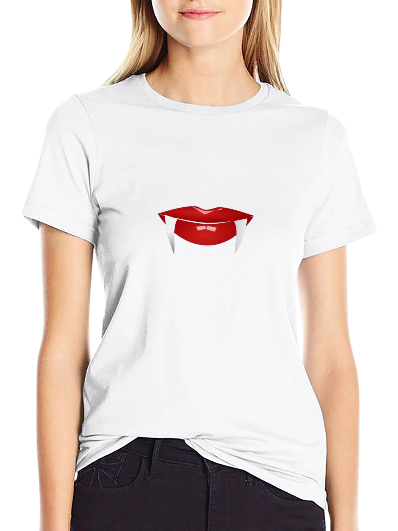 Vampire Lips Graphic Tee - Spooky Chic Style