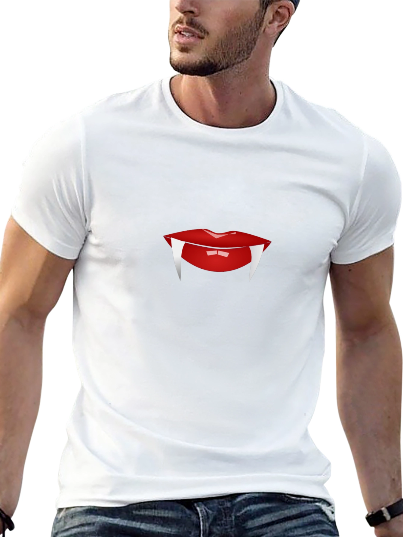 Vampire Lips Graphic Tee - Spooky Chic Style