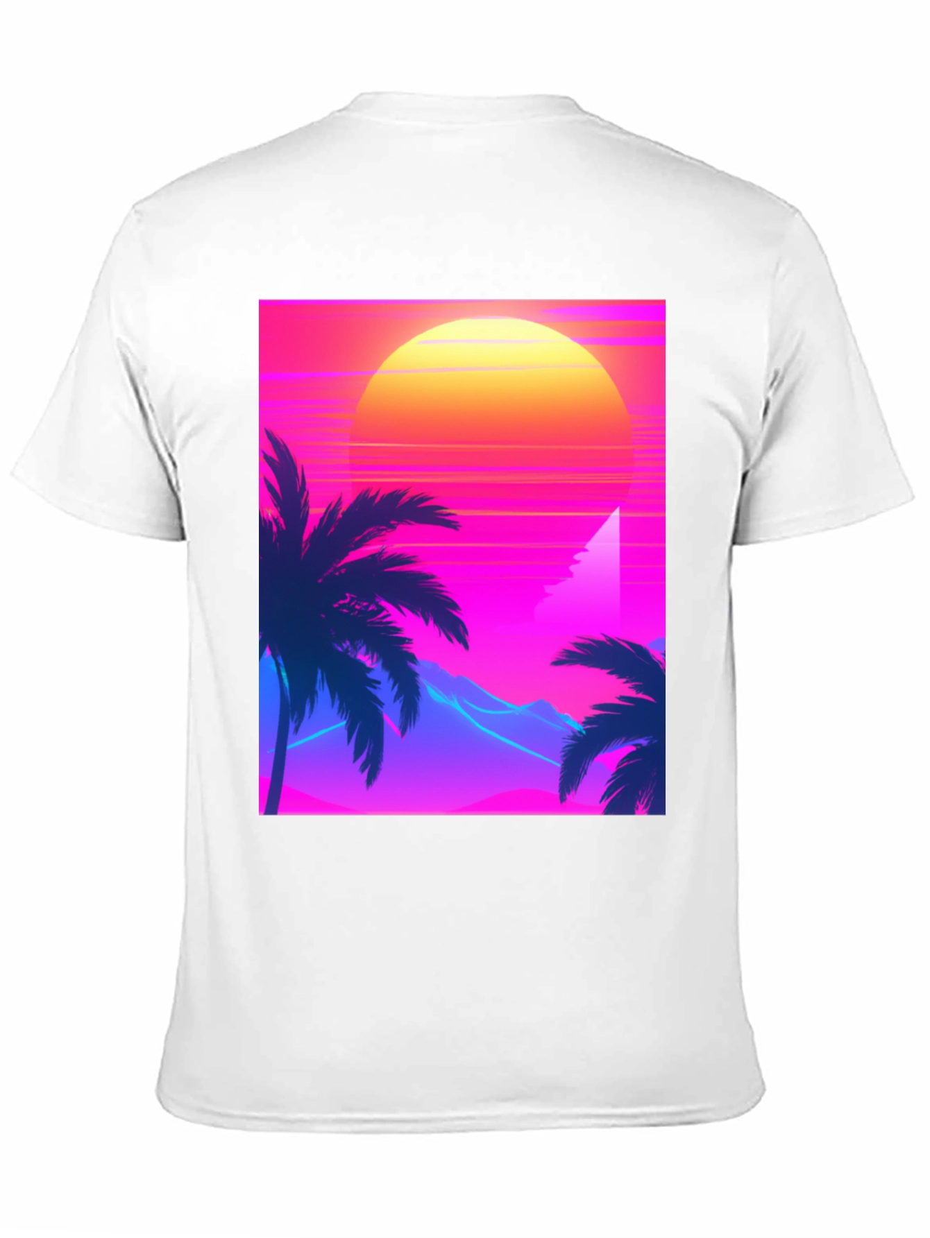 Retro Sunset T-Shirt - 80s Style Palm Tree Tee