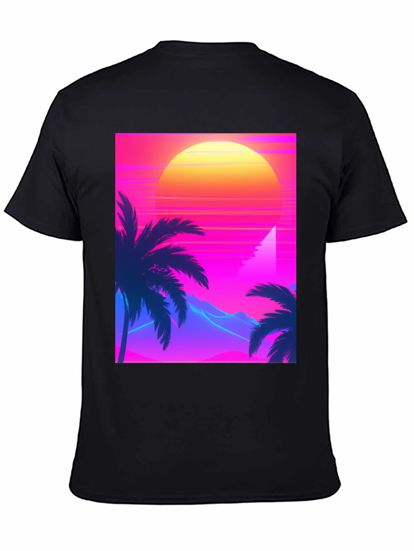 Retro Sunset T-Shirt - 80s Style Palm Tree Tee
