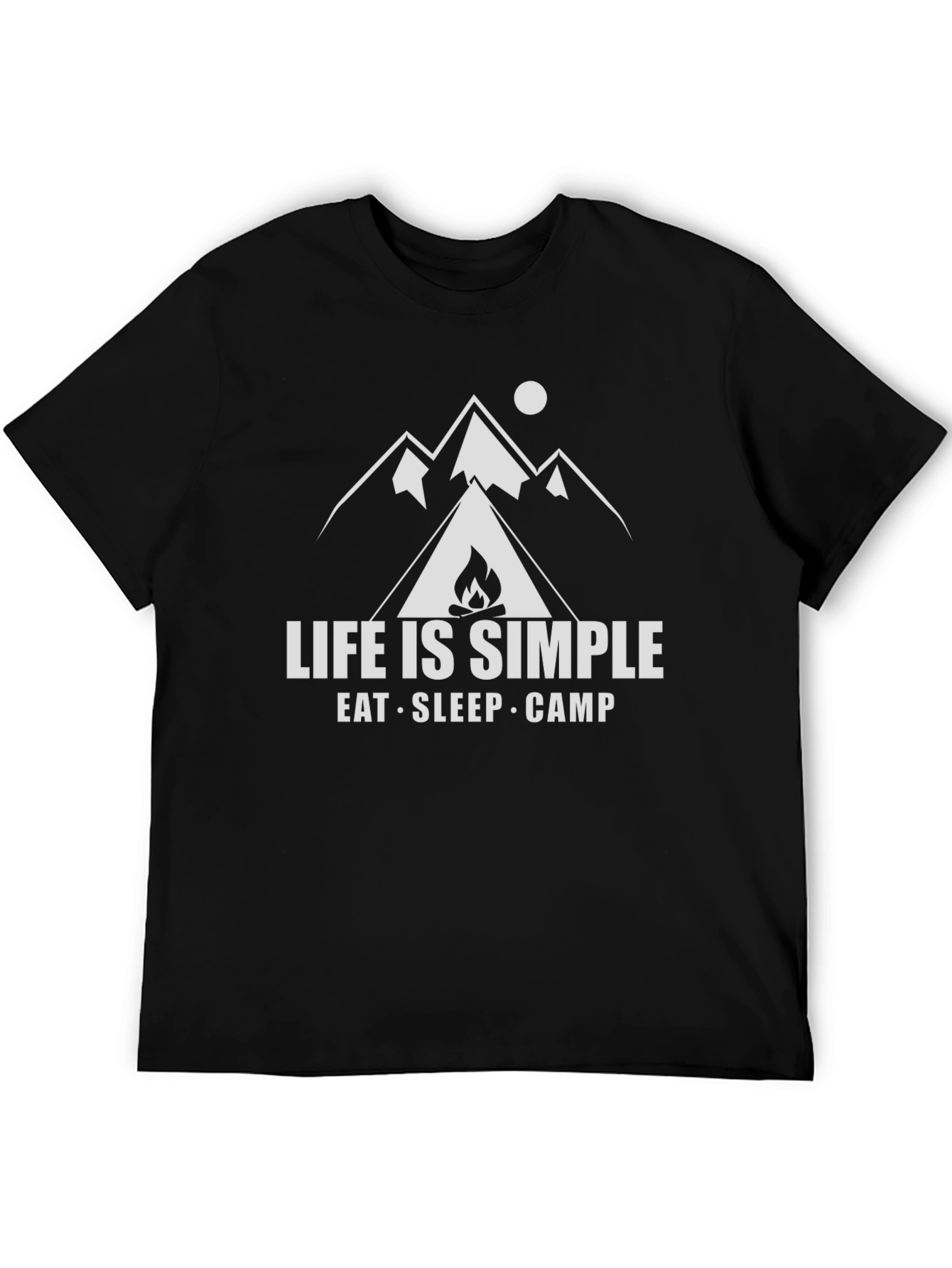 Life is Simple Camping Graphic Tee - Black