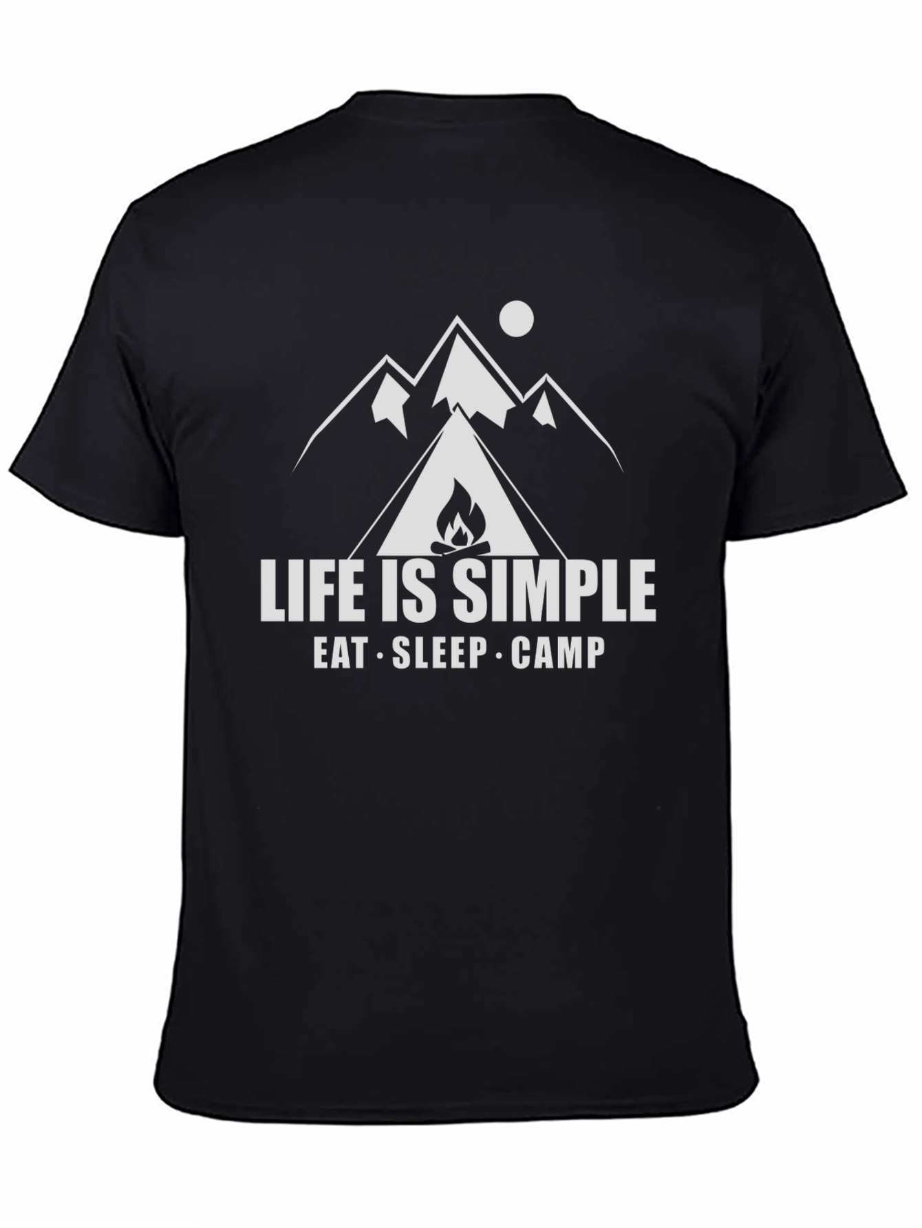 Life is Simple Camping Graphic Tee - Black