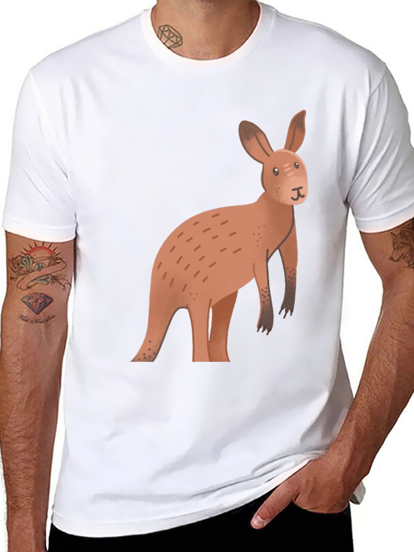 Kangaroo Graphic Tee - Stylish & Unique Black T-Shirt