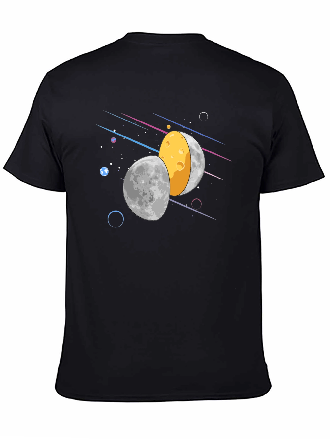 Space Moon Cheese Graphic Tee - Unique Design!