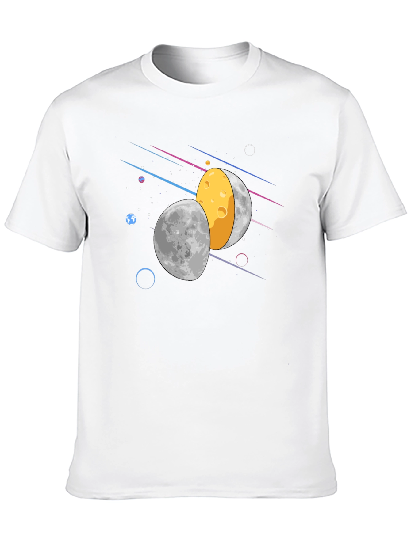 Space Moon Cheese Graphic Tee - Unique Design!