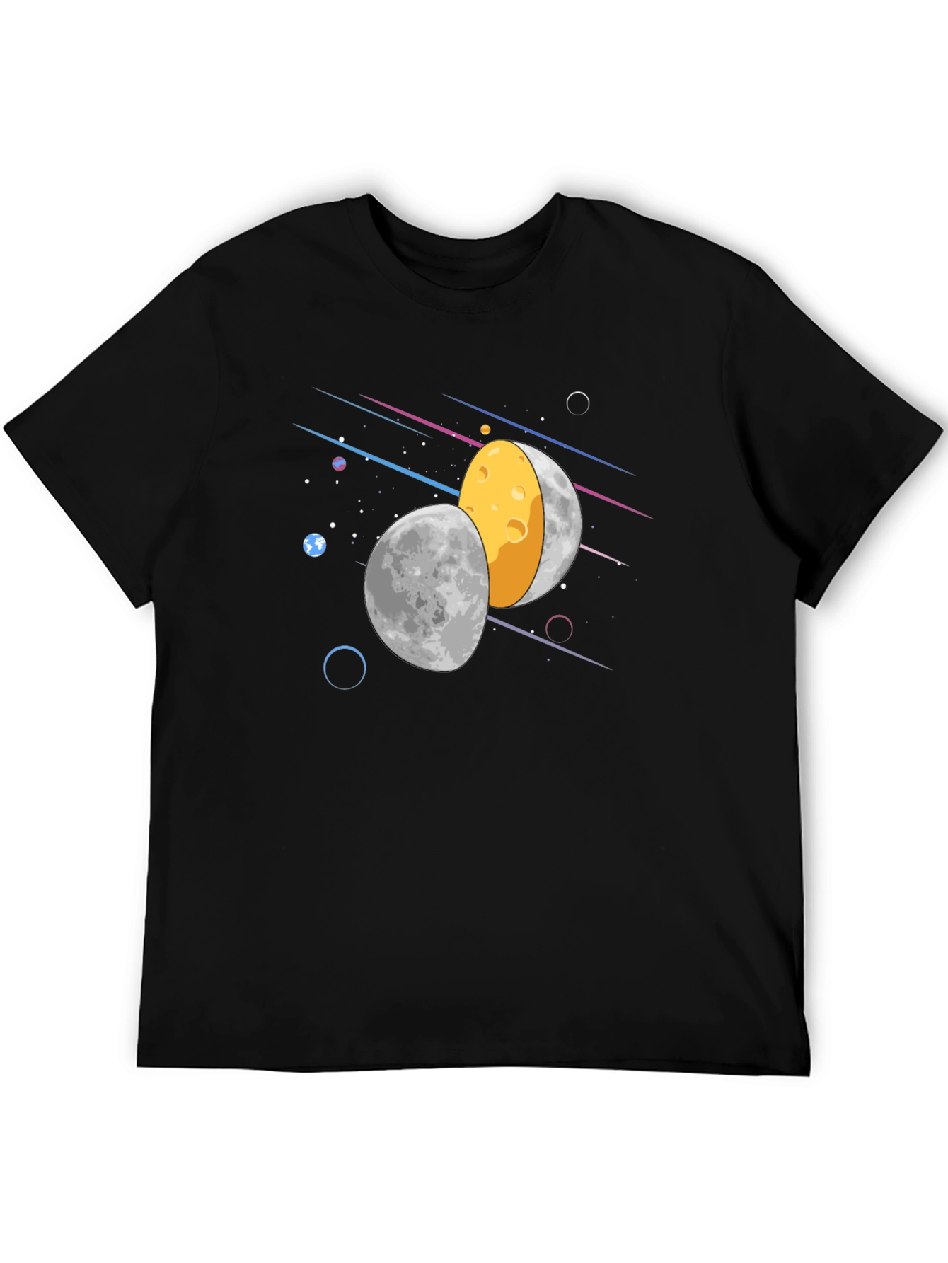 Space Moon Cheese Graphic Tee - Unique Design!