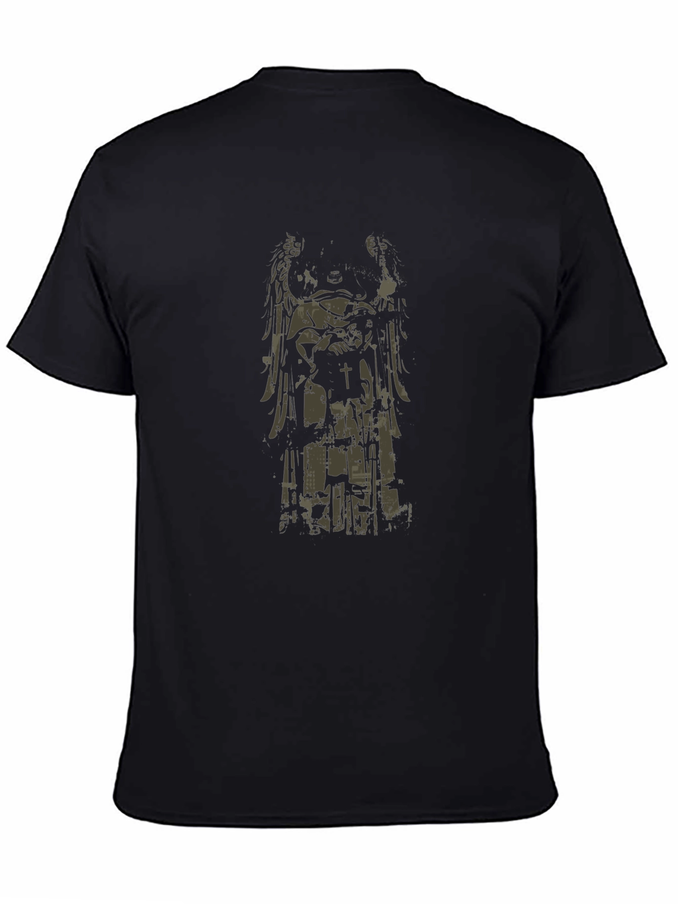 Angel Statue Graphic Black T-Shirt