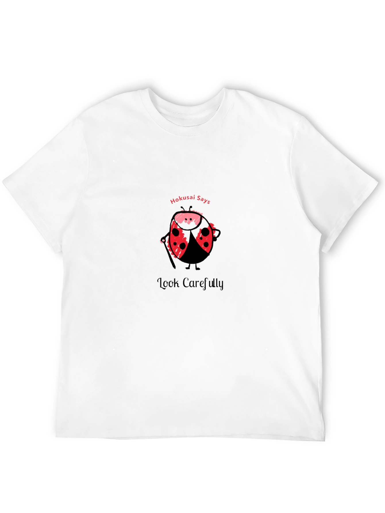 Hokusai Ladybug Graphic T-Shirt - Look Carefully