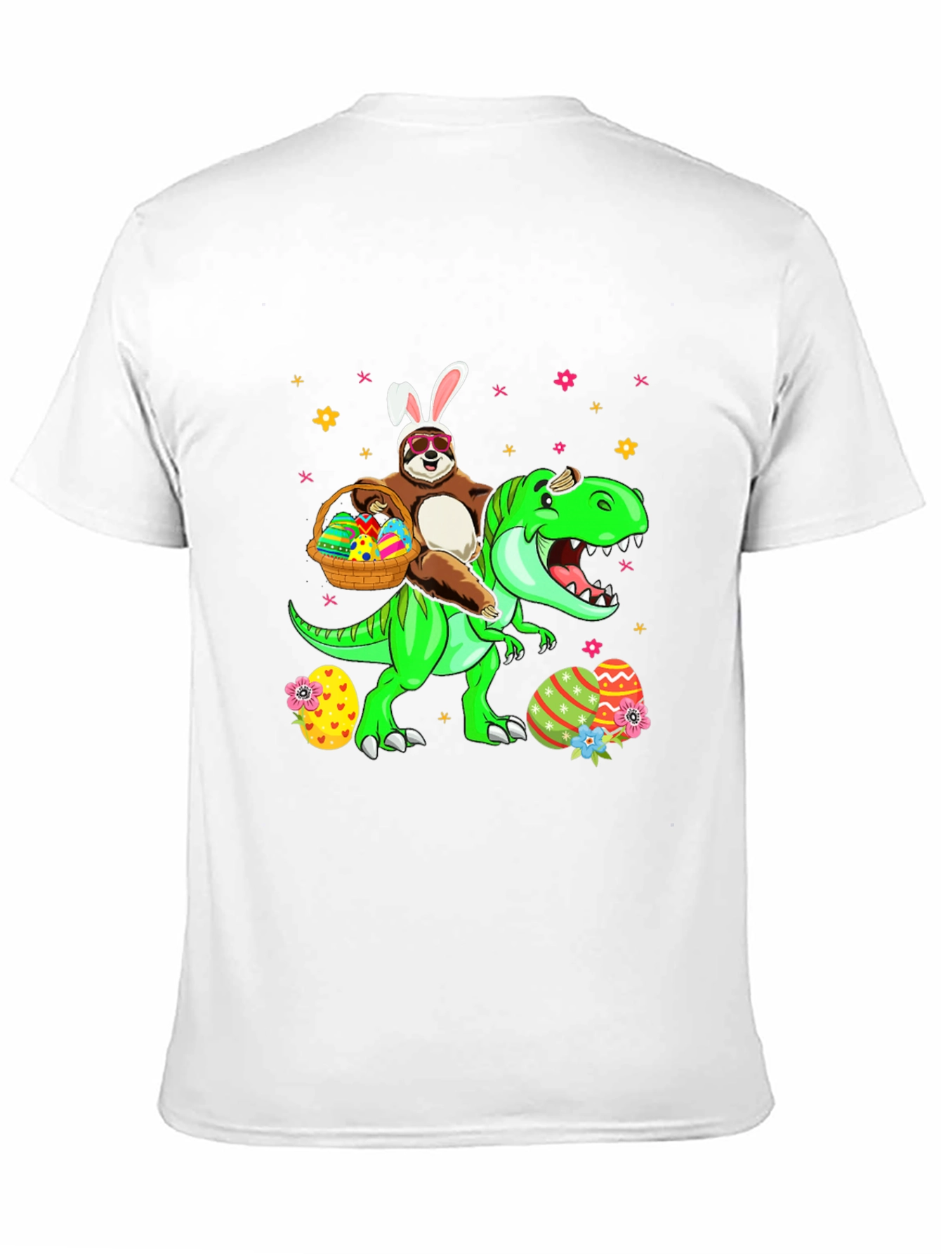 Sloth Riding Dinosaur Easter T-Shirt