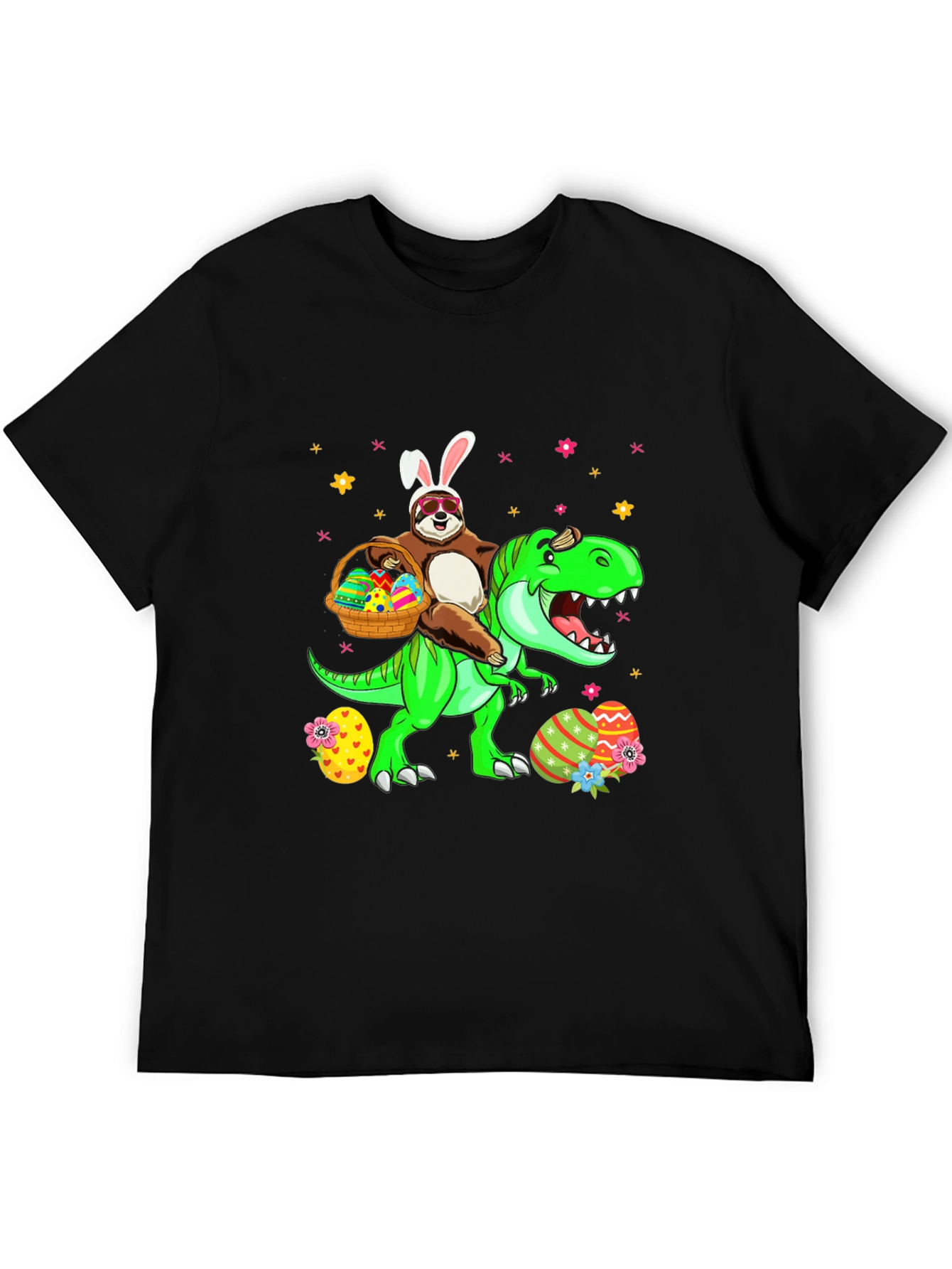 Sloth Riding Dinosaur Easter T-Shirt
