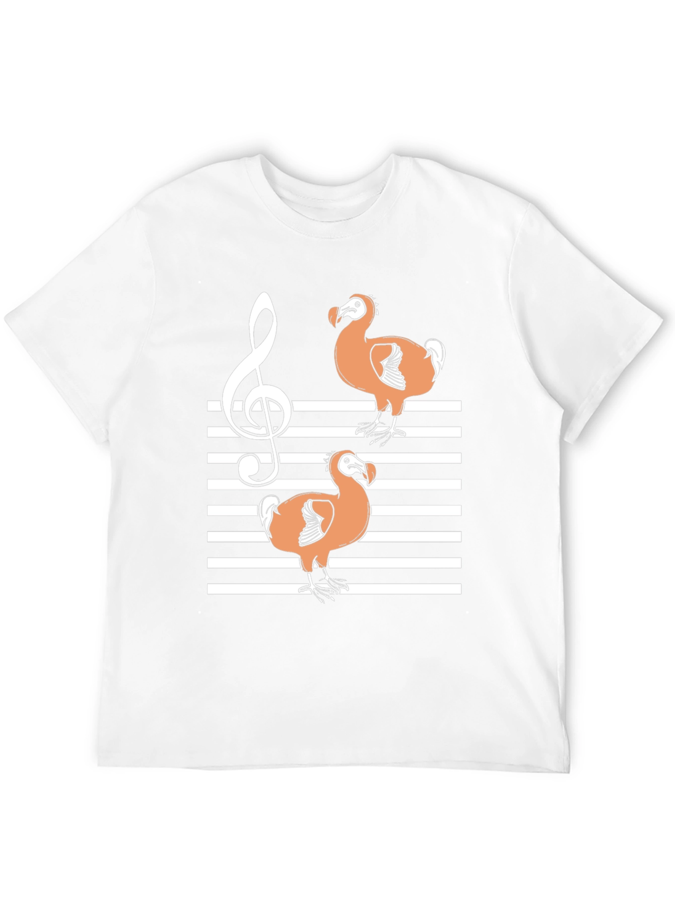 Dodo Bird Music T-Shirt - Striped Treble Clef Design