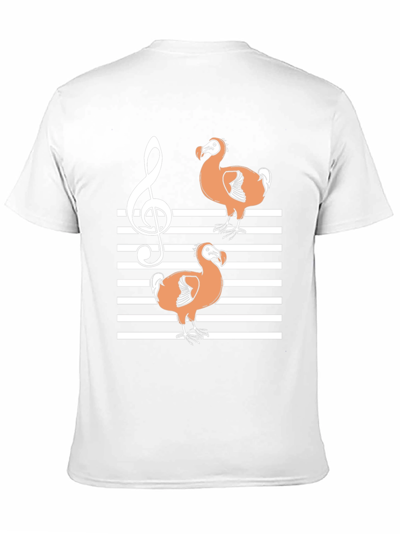 Dodo Bird Music T-Shirt - Striped Treble Clef Design