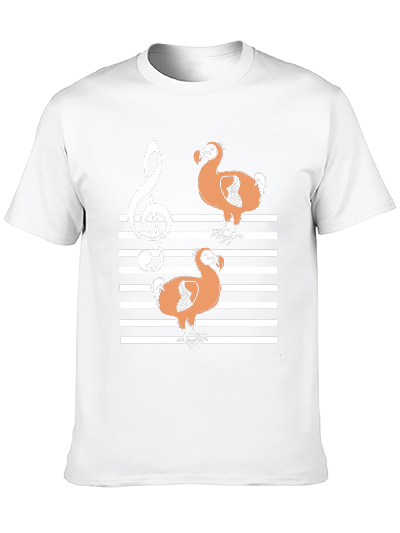 Dodo Bird Music T-Shirt - Striped Treble Clef Design