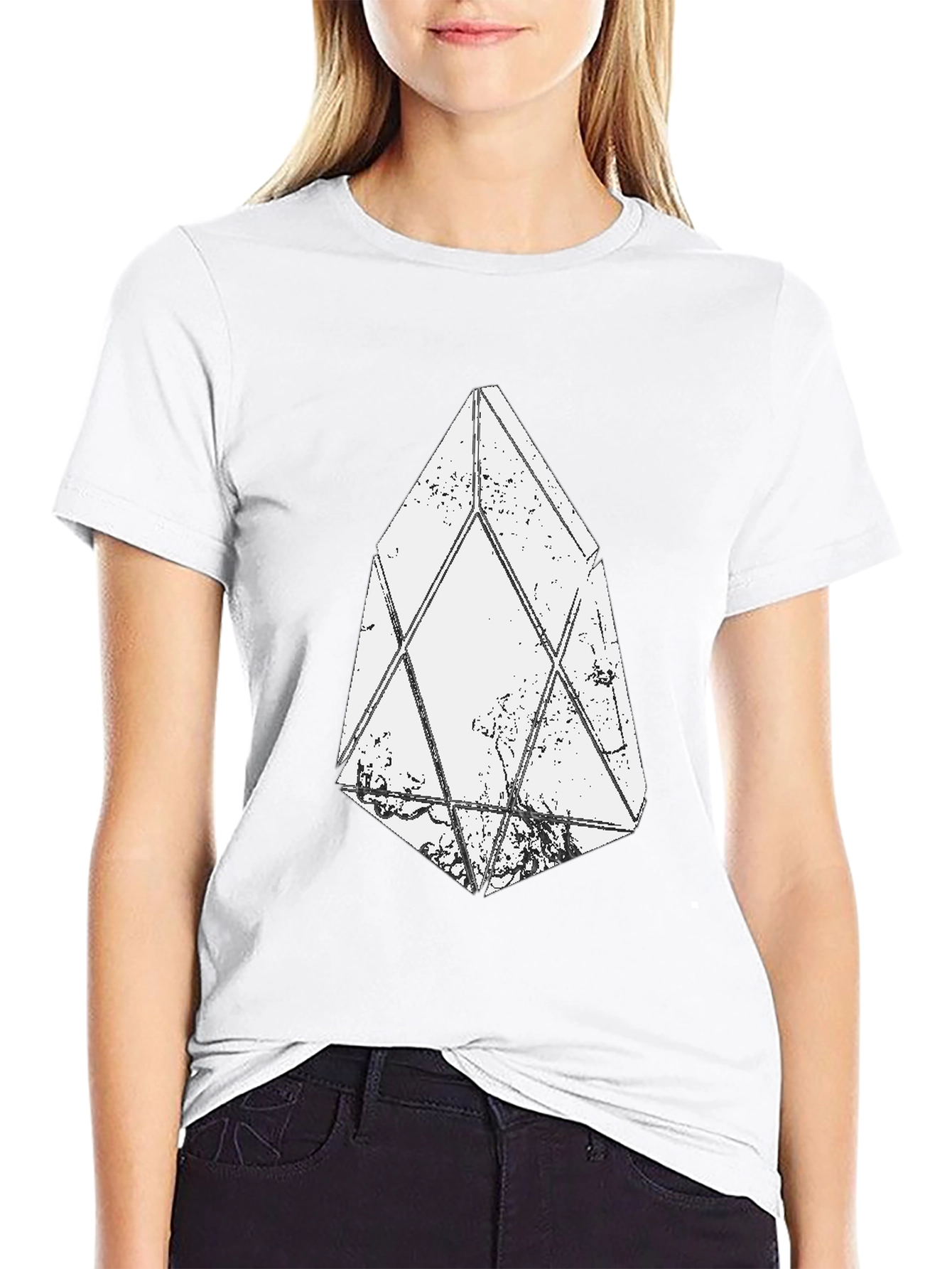 Geometric Crystal Graphic Black T-Shirt