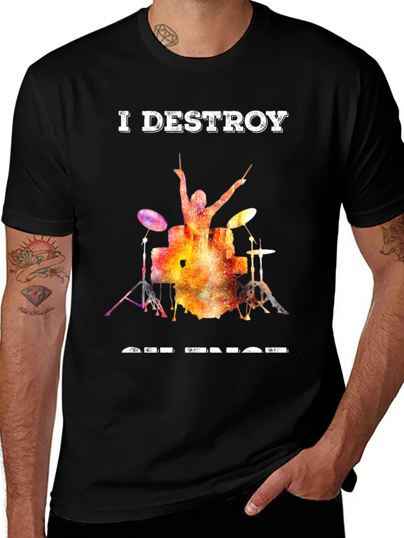 I Destroy Set Rings Drummer T-Shirt