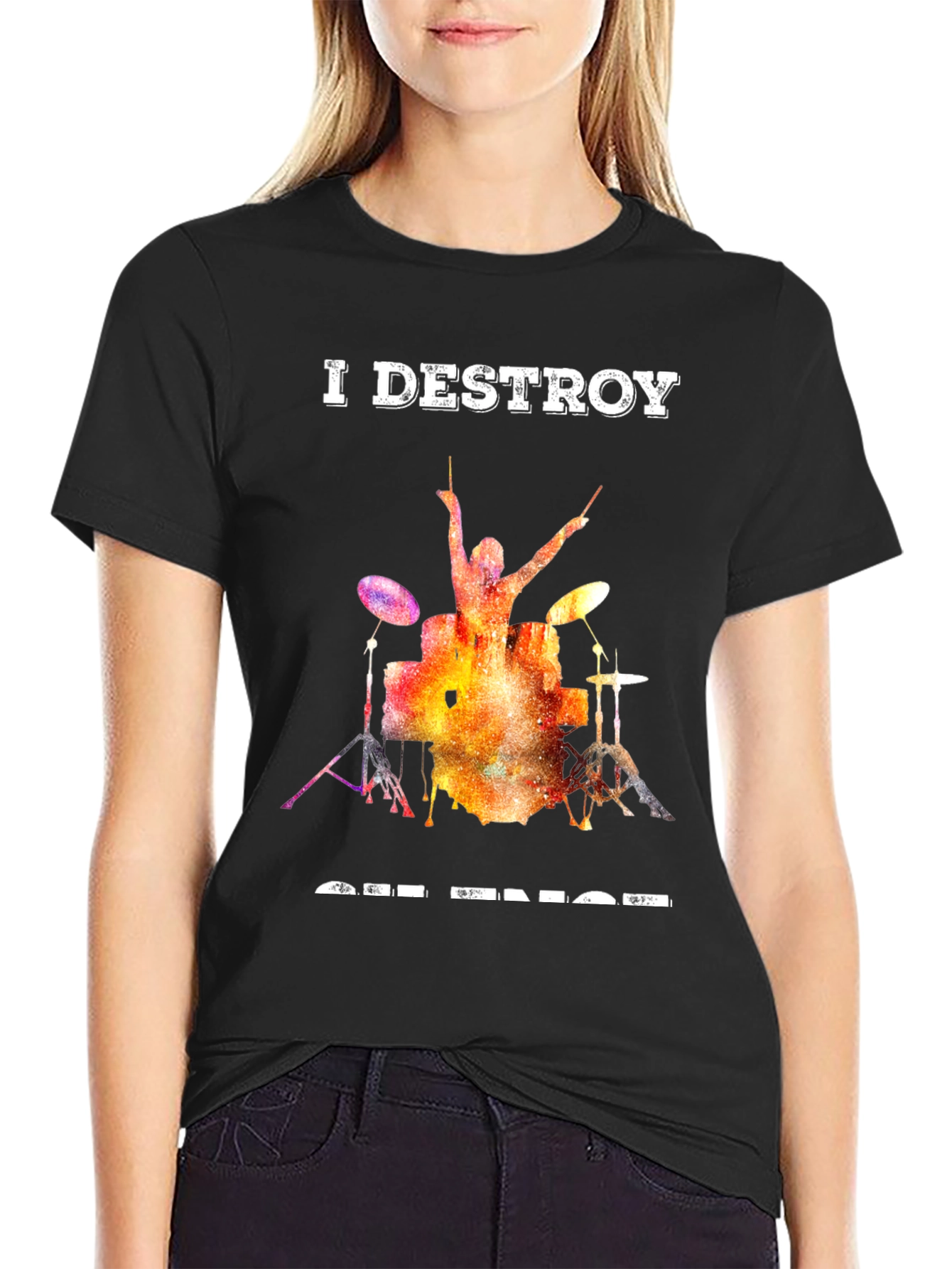 I Destroy Set Rings Drummer T-Shirt
