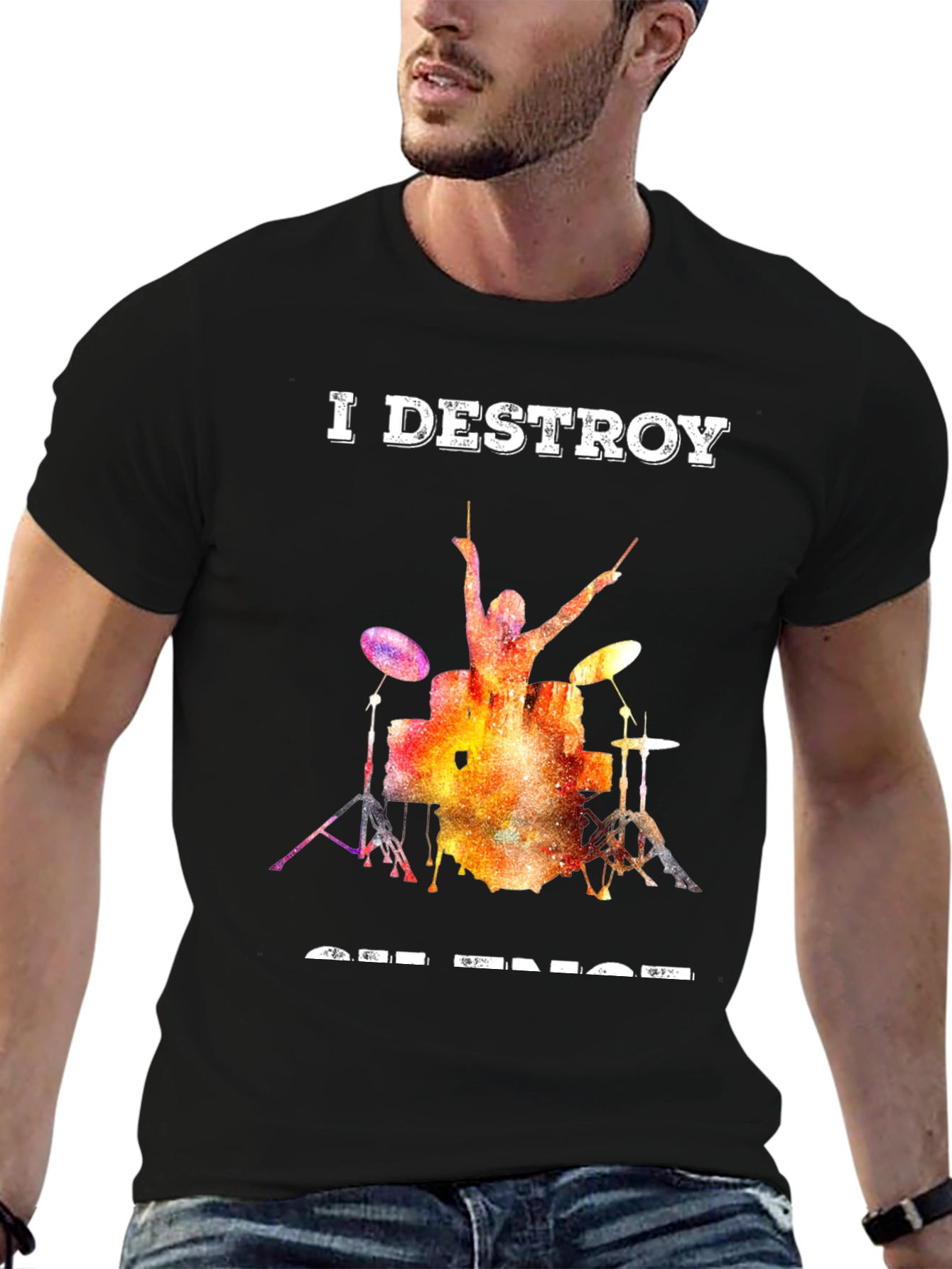 I Destroy Set Rings Drummer T-Shirt