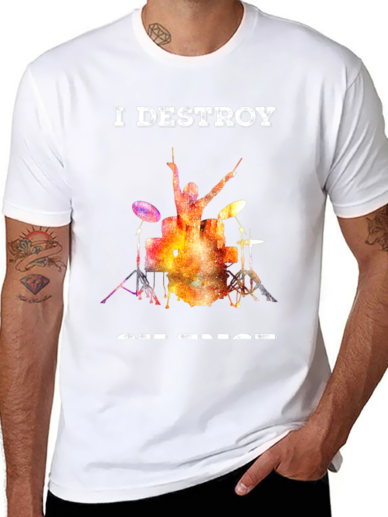 I Destroy Set Rings Drummer T-Shirt